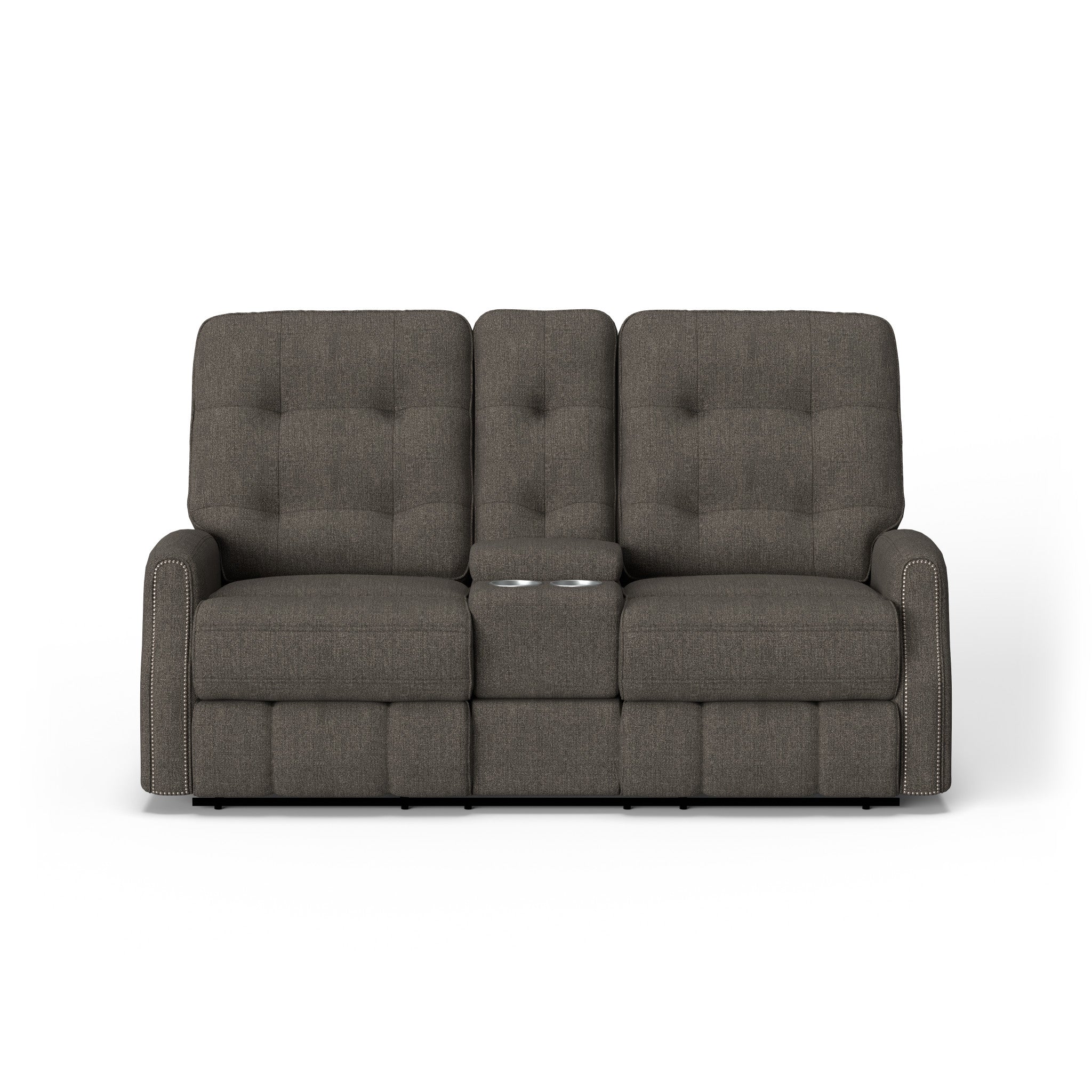 Devon Fabric Power Reclining Loveseat with Console & Power Headrests