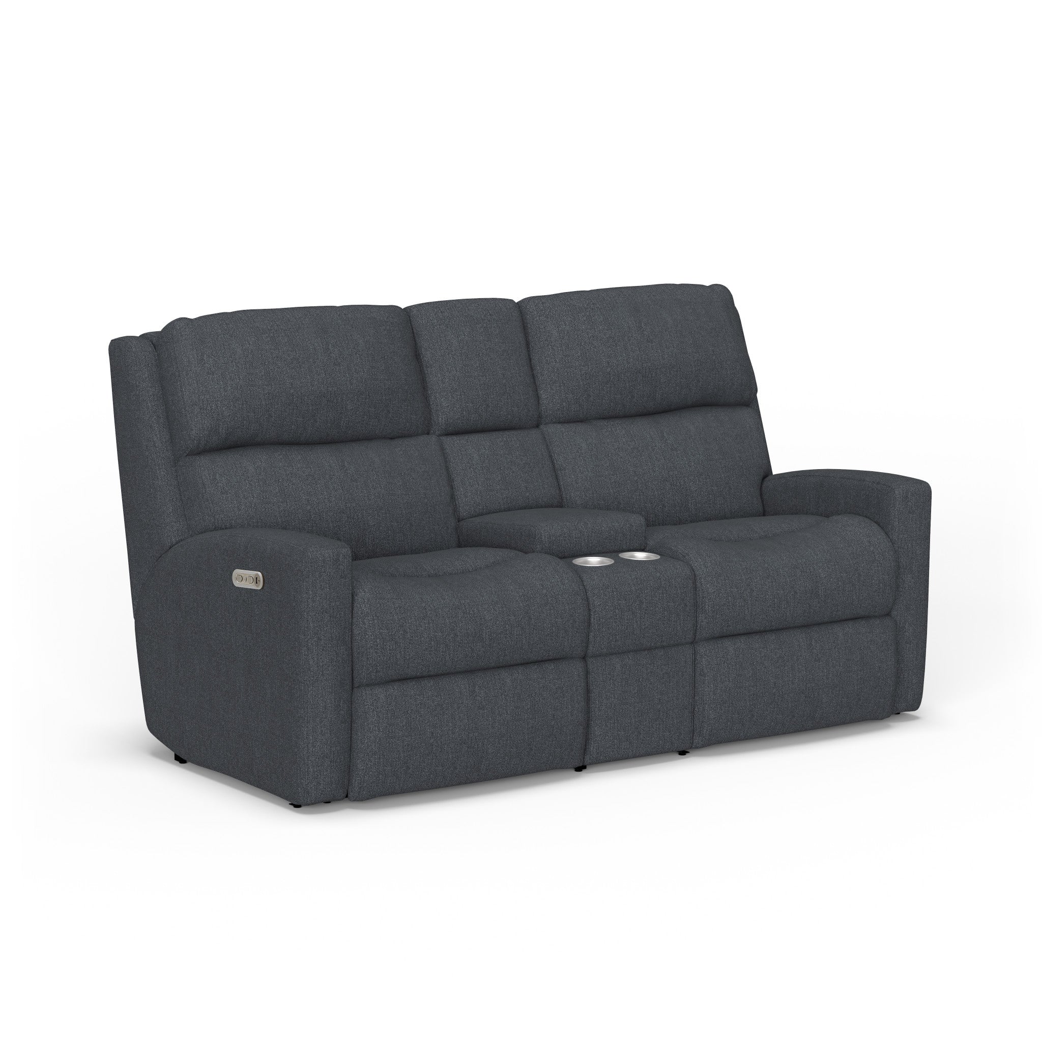 Catalina Fabric Power Reclining Loveseat with Console & Power Headrests