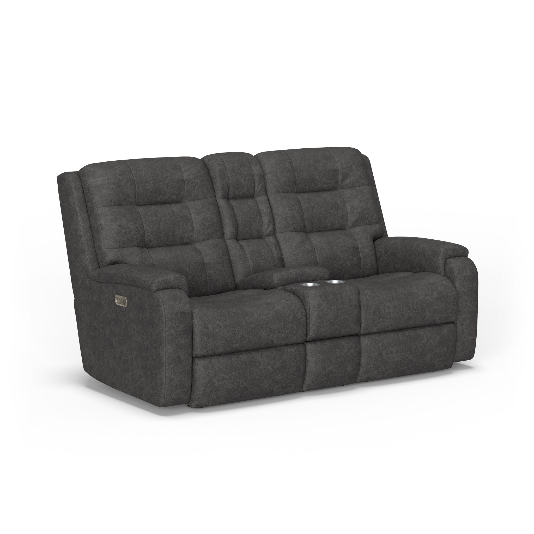 Arlo Leather Power Reclining Loveseat with Console & Power Headrests & Lumbar