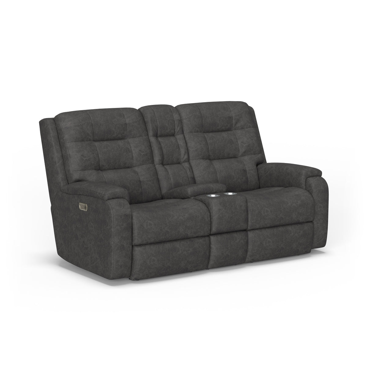 Arlo Leather Power Reclining Loveseat with Console & Power Headrests & Lumbar