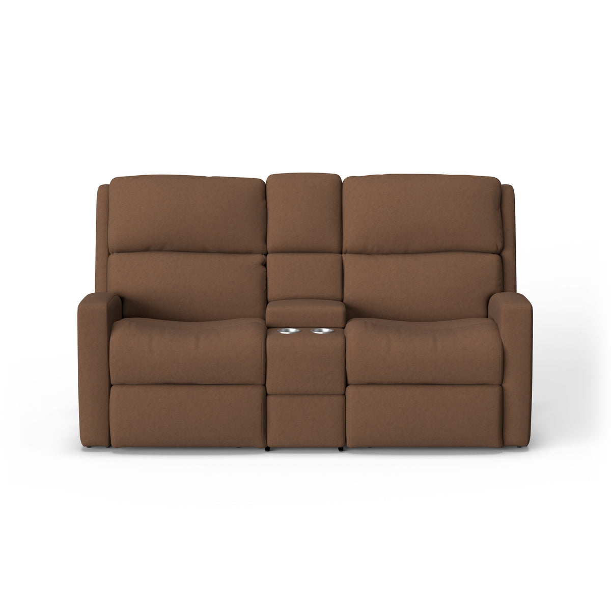 Catalina Leather Power Reclining Loveseat with Console & Power Headrests