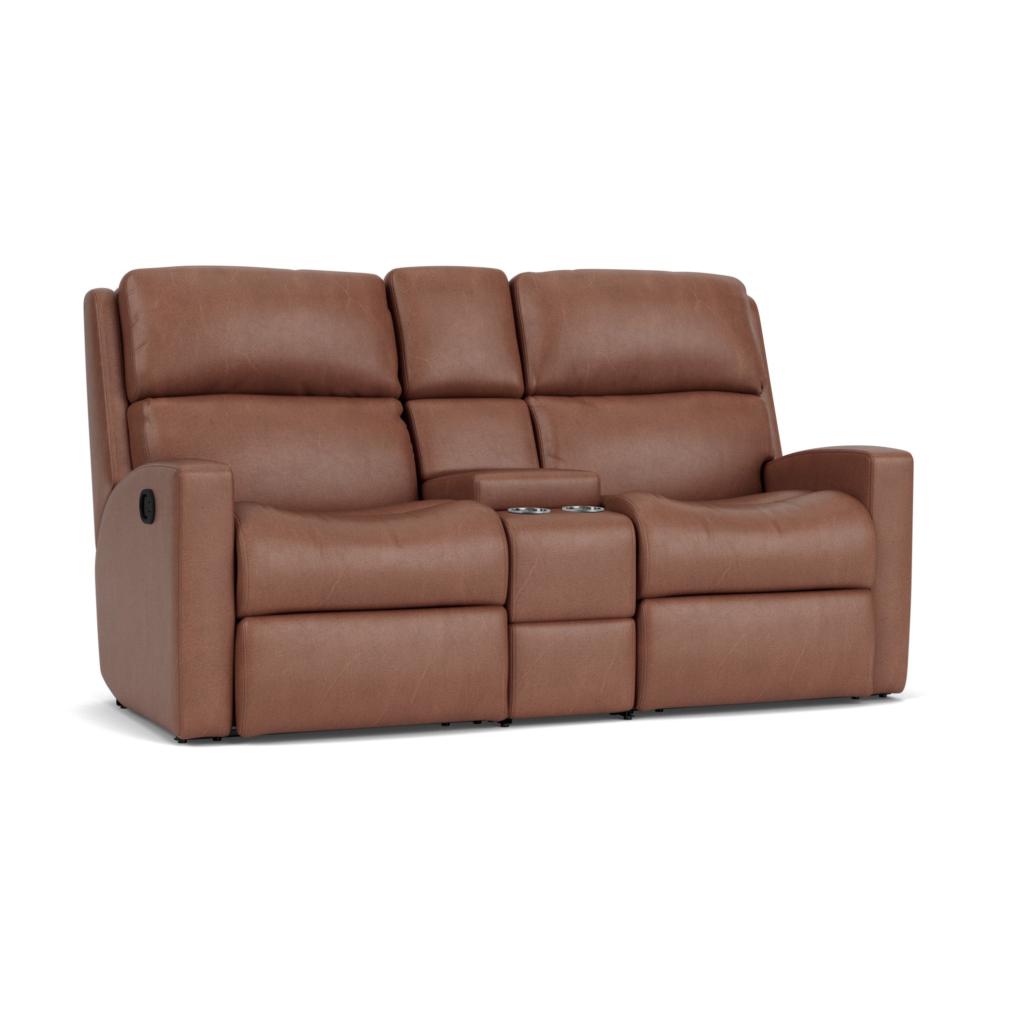 Catalina Leather Reclining Loveseat with Console