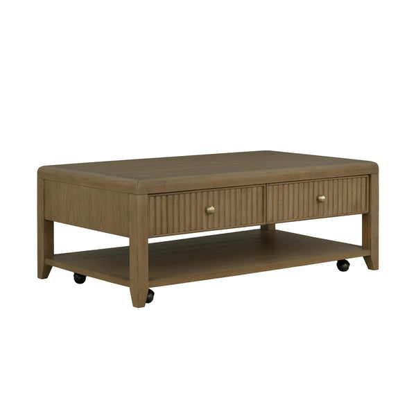 Reed Rectangular Coffee Table with Casters