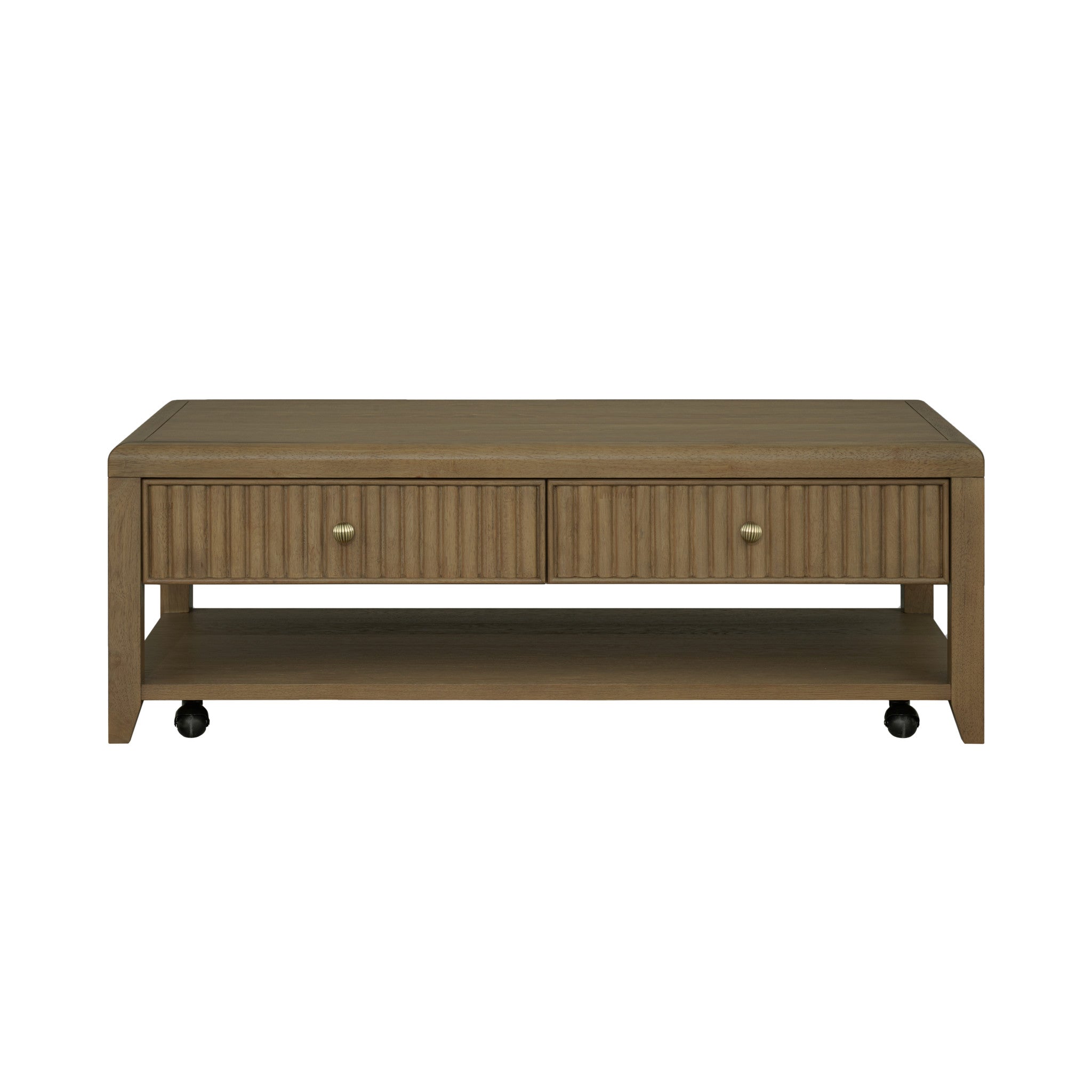Reed Rectangular Coffee Table with Casters
