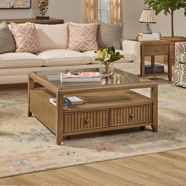 Reed Square Coffee Table with Casters
