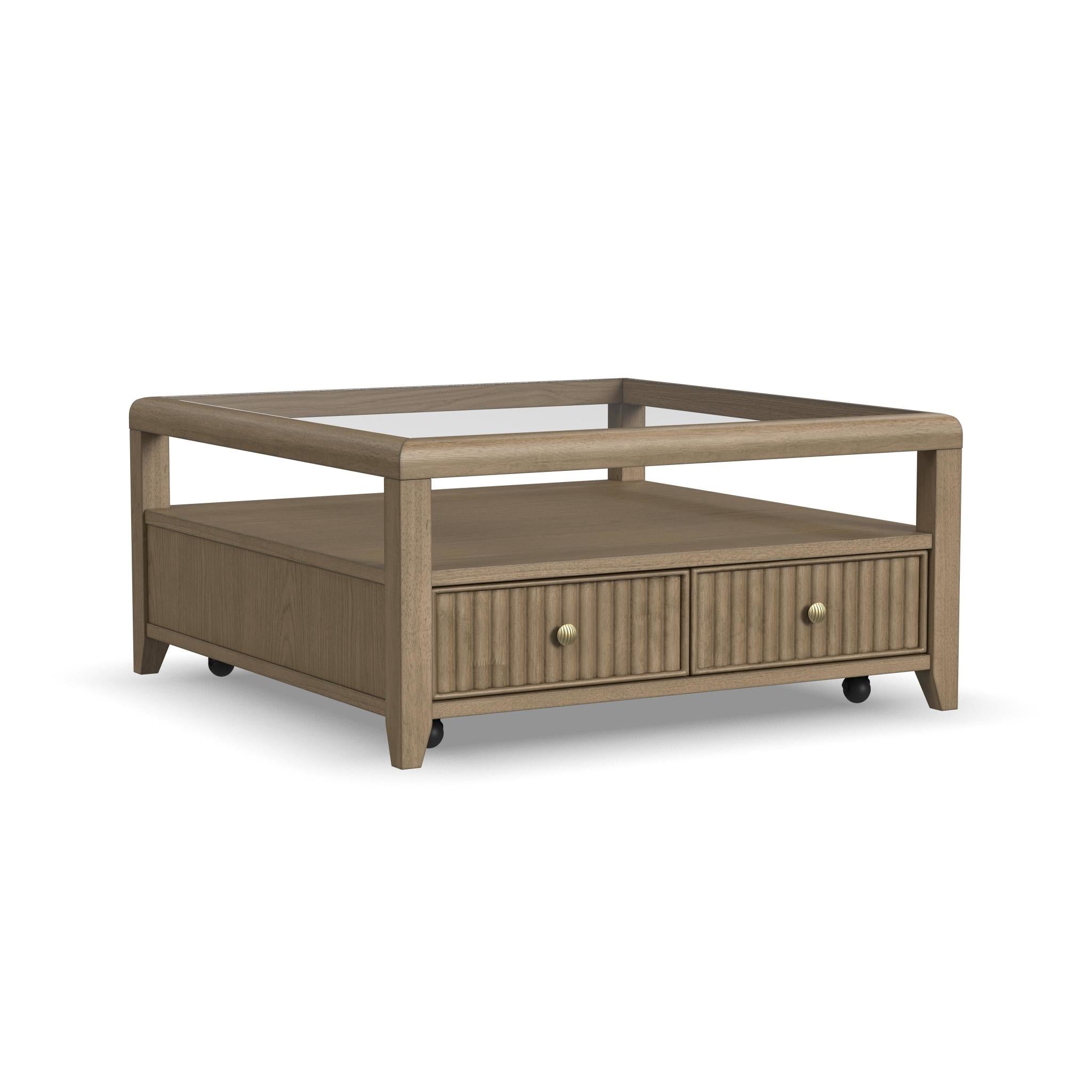Reed Square Coffee Table with Casters