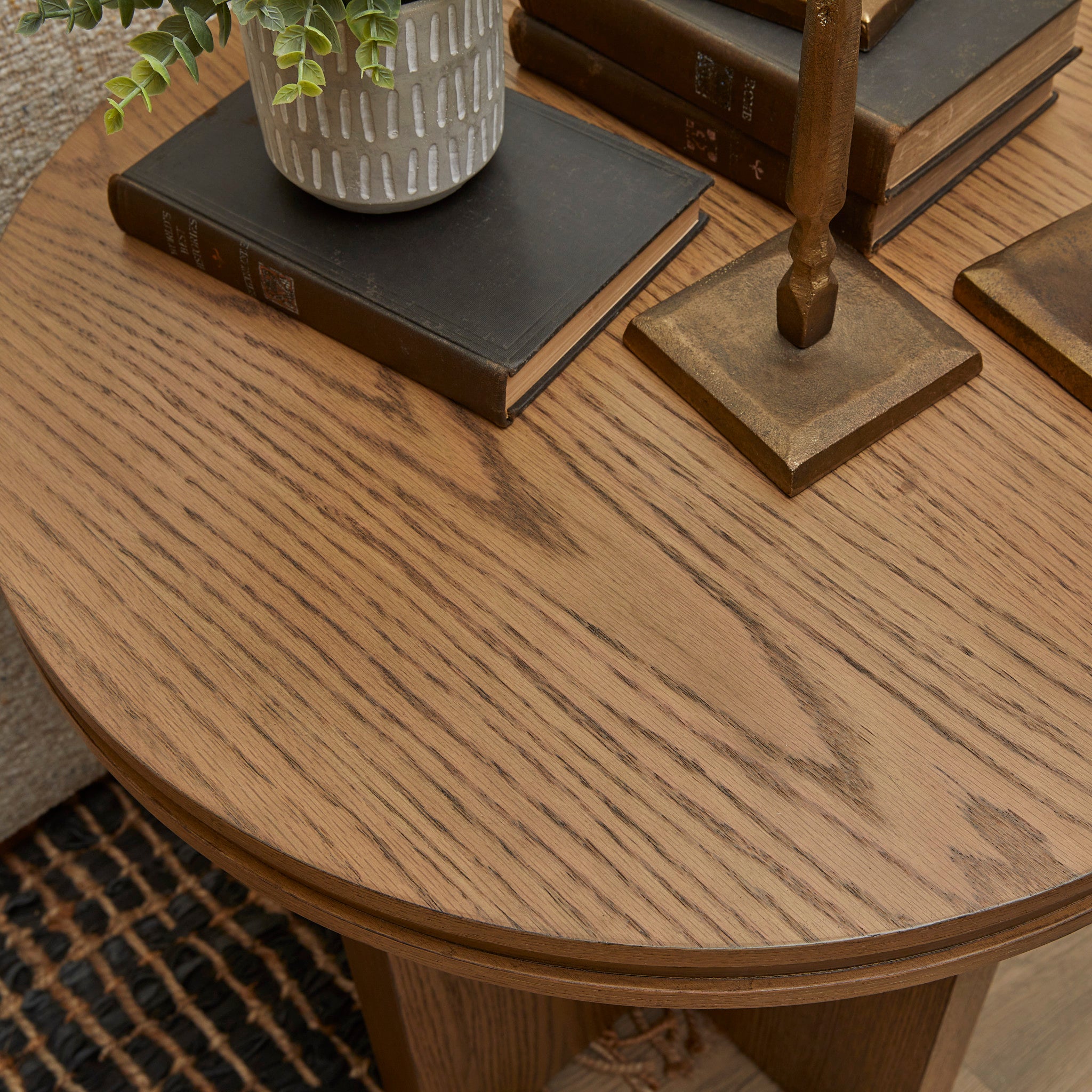 Waterfall Brown Round End Table