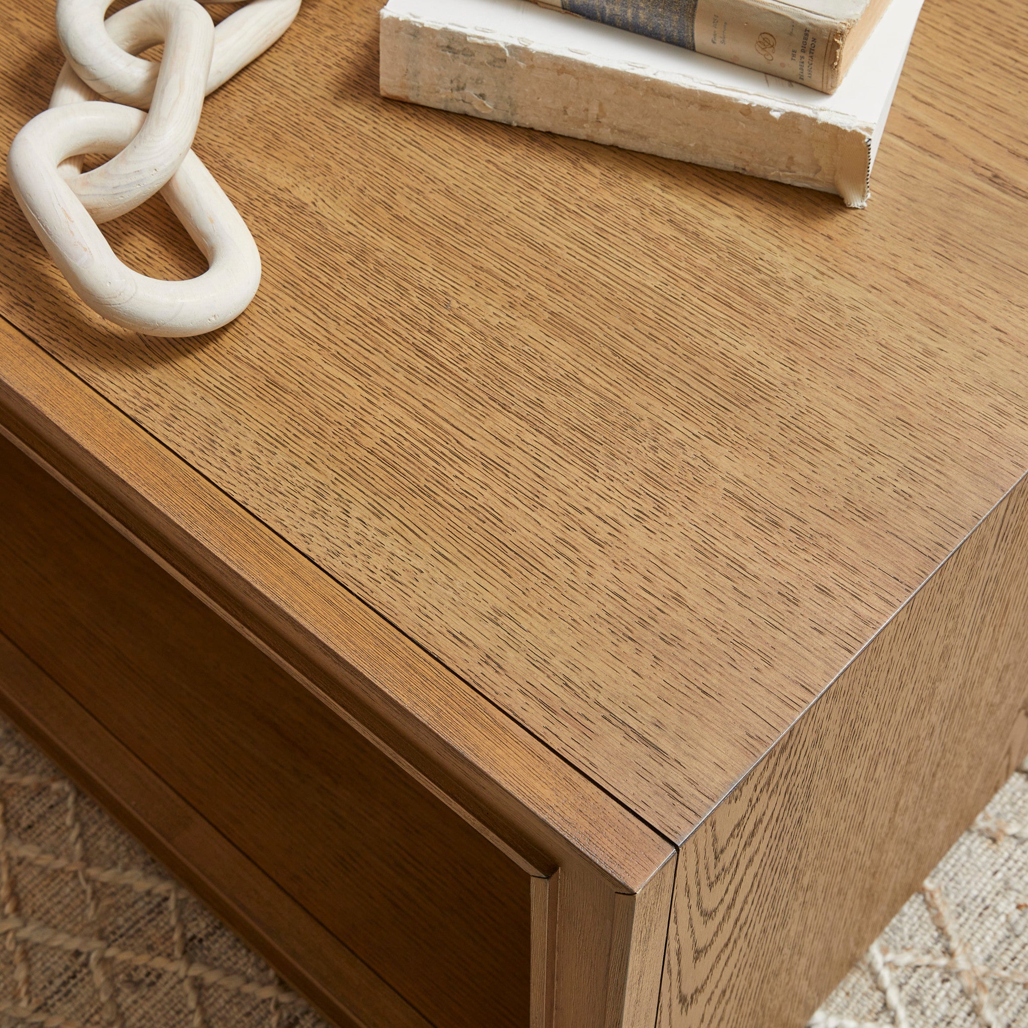 Waterfall Brown Rectangular Coffee Table with Casters