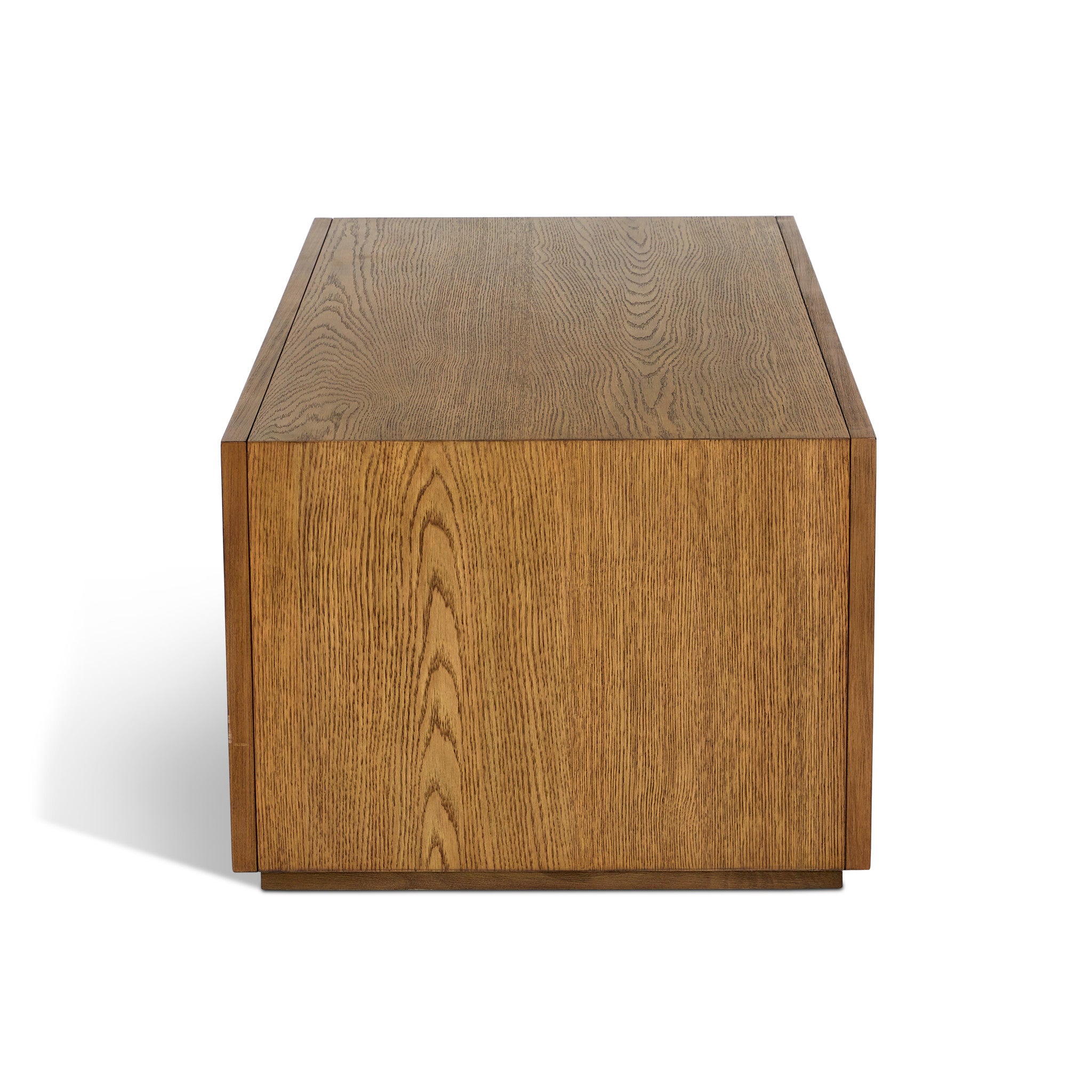 Waterfall Brown Rectangular Coffee Table with Casters