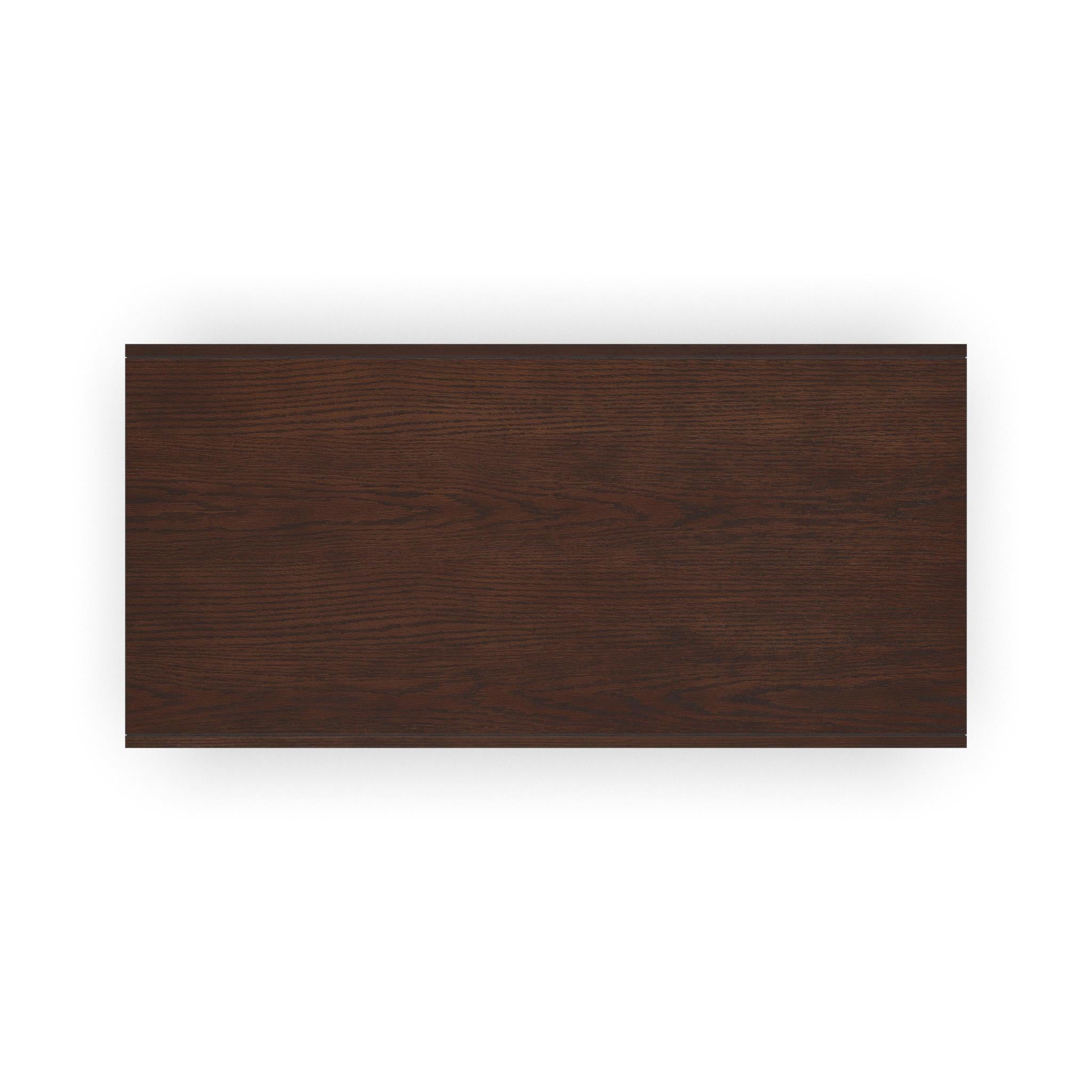 Waterfall Brown Rectangular Coffee Table with Casters