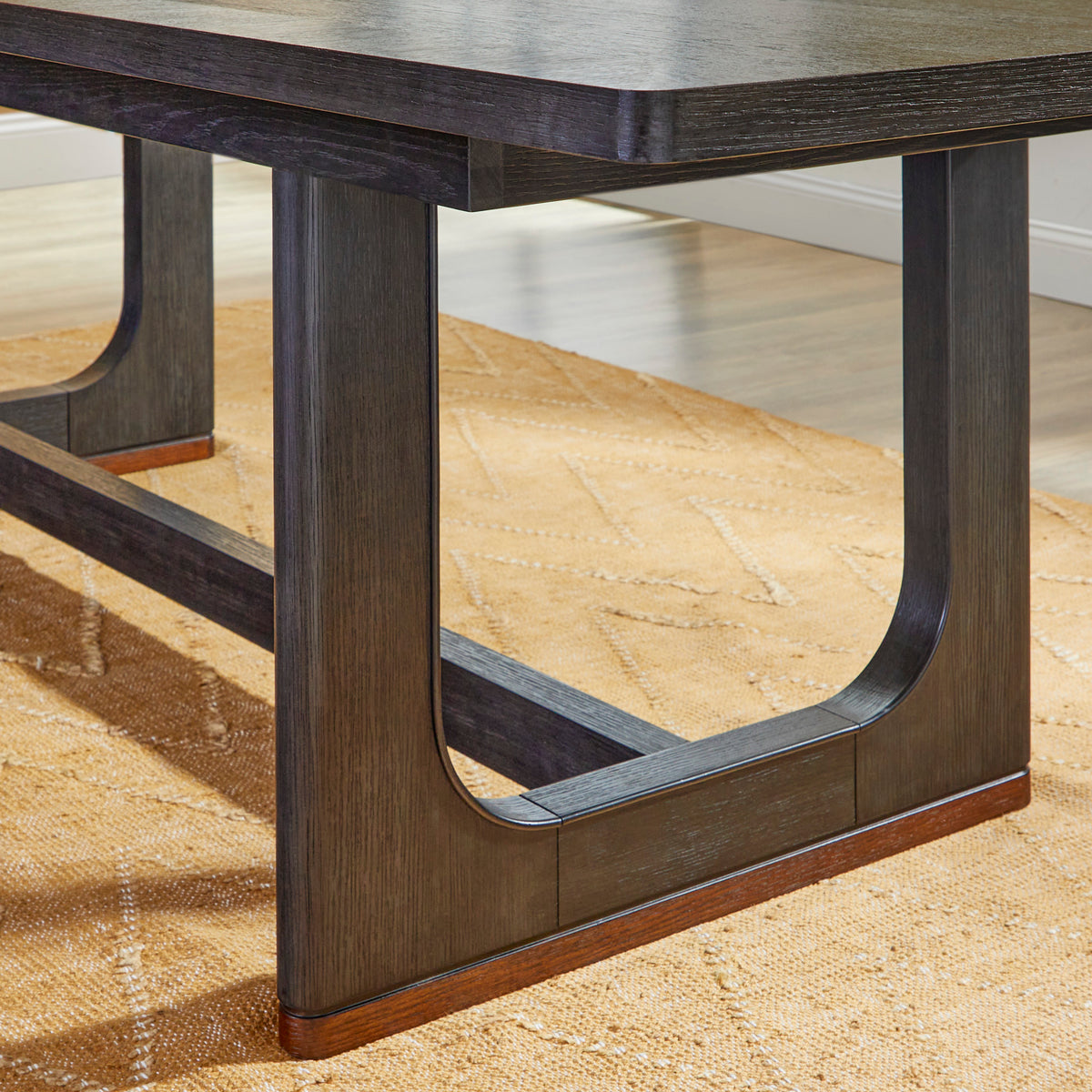 Waterfall Black Rectangular Dining Table