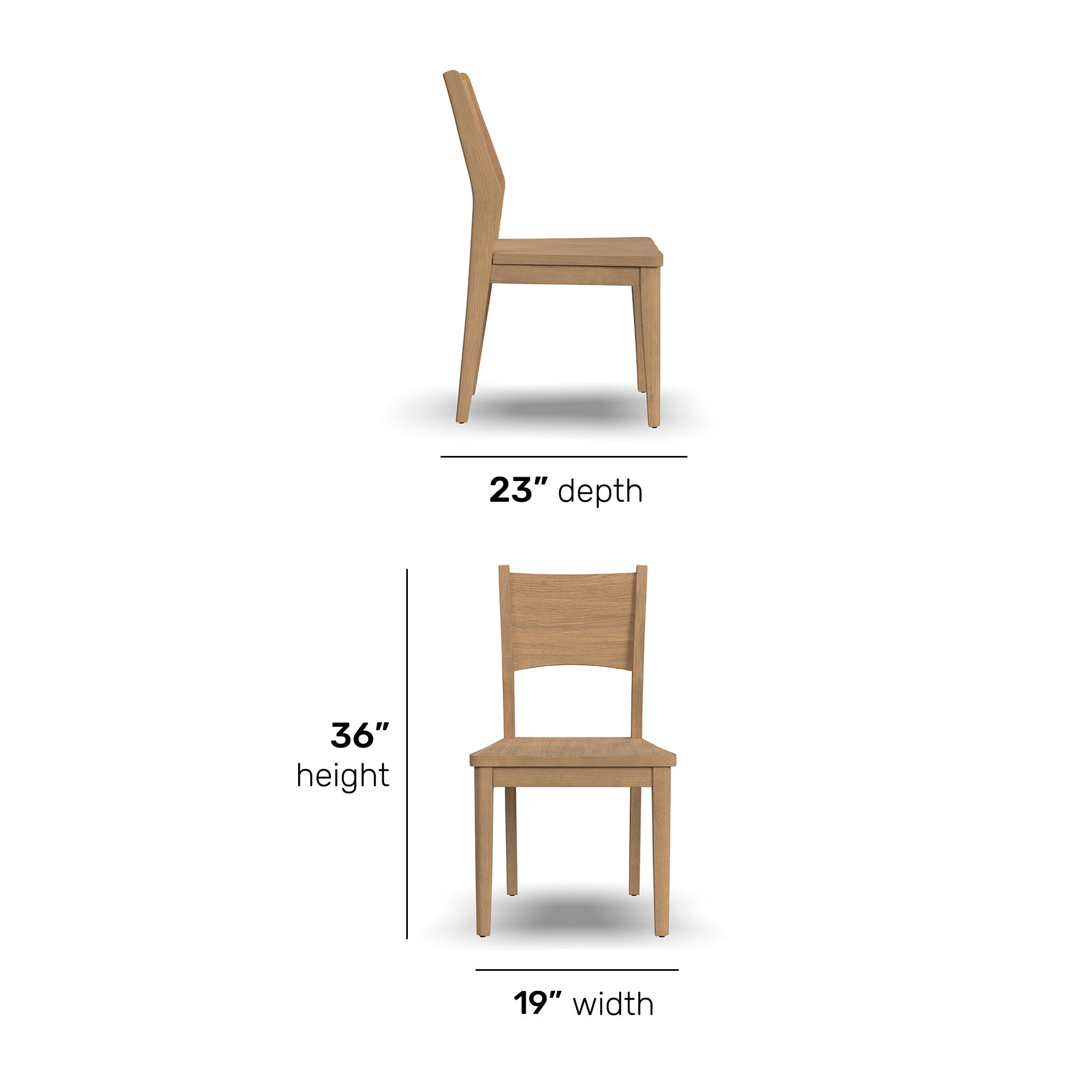 Normandy Pair of Wood Dining Chairs