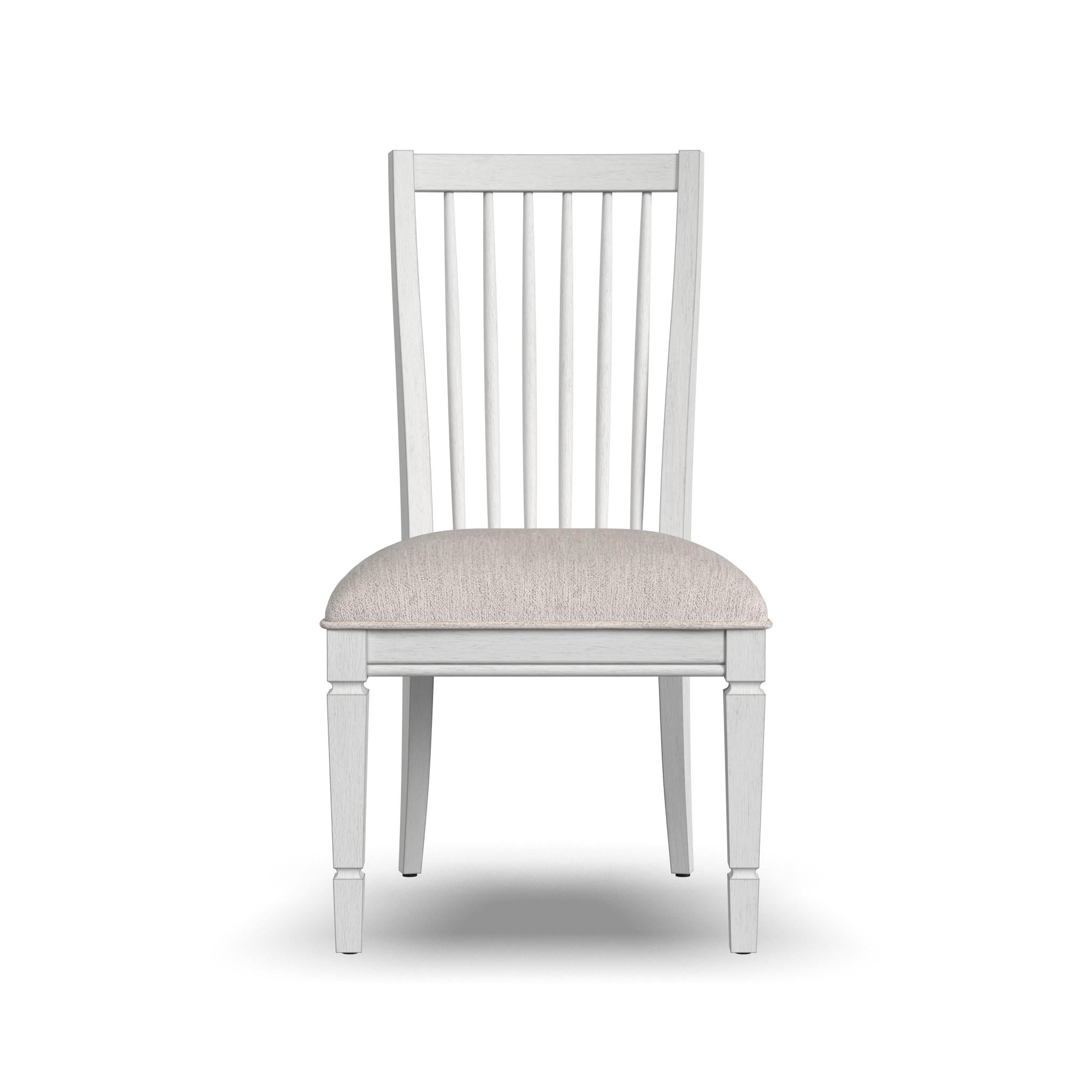 Melody White Fabric Pair of Upholstered Dining Chairs