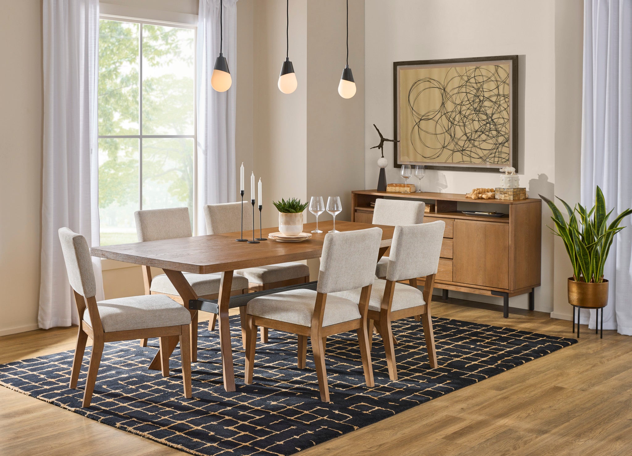 Millwork Brown Rectangular Dining Table
