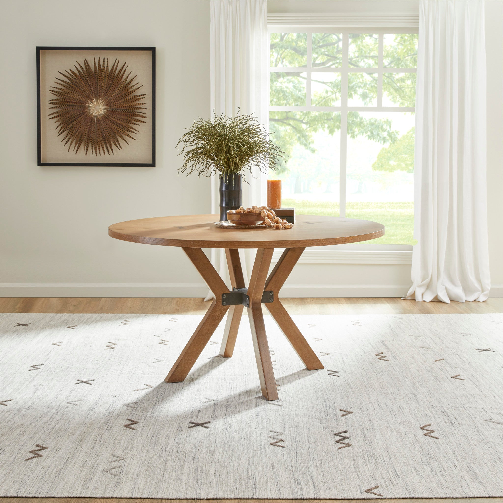 Millwork Brown Round Dining Table