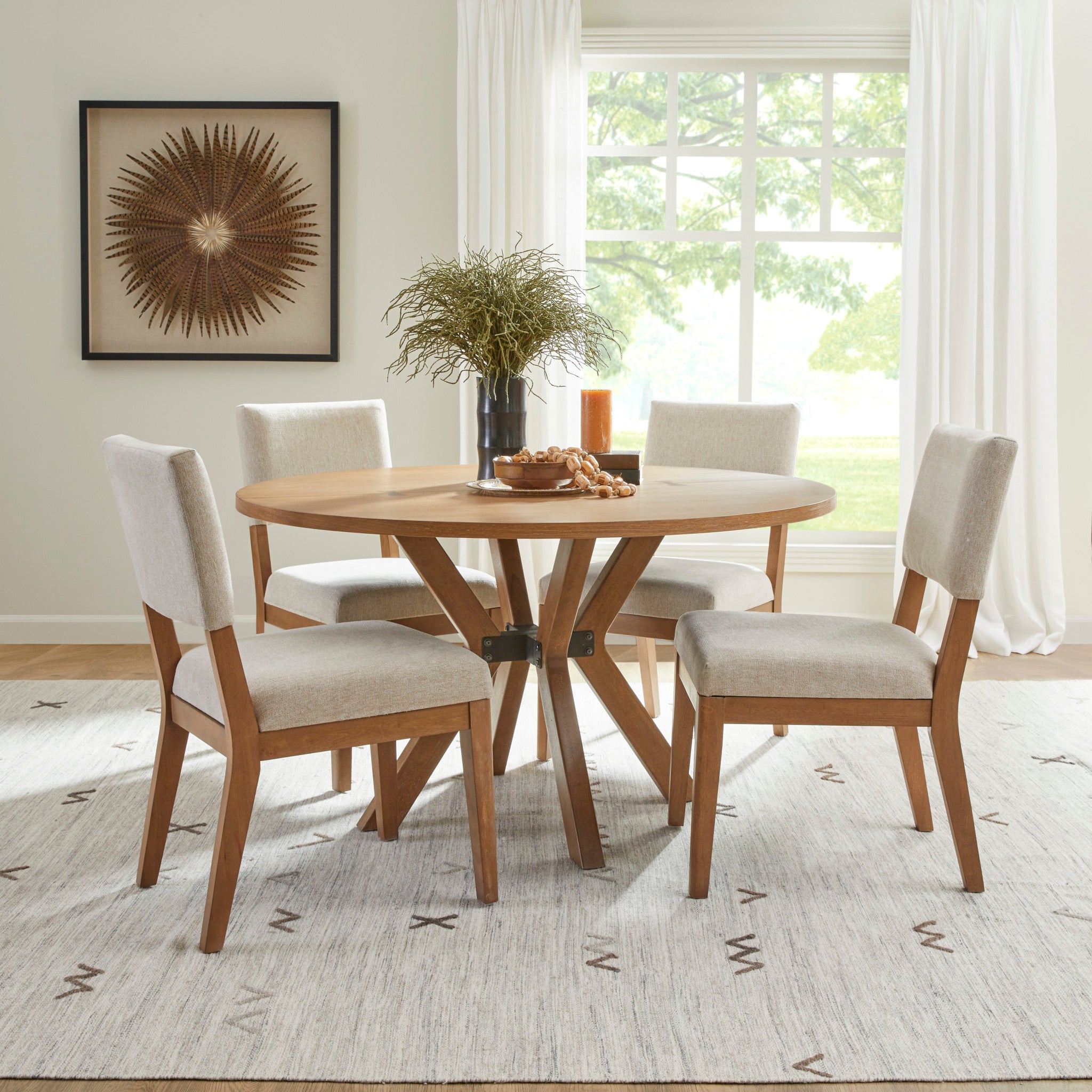 Millwork Brown Round Dining Table