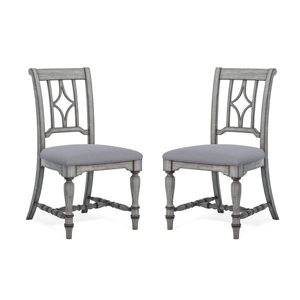 Plymouth Gray Pair of Armless Dining Chairs