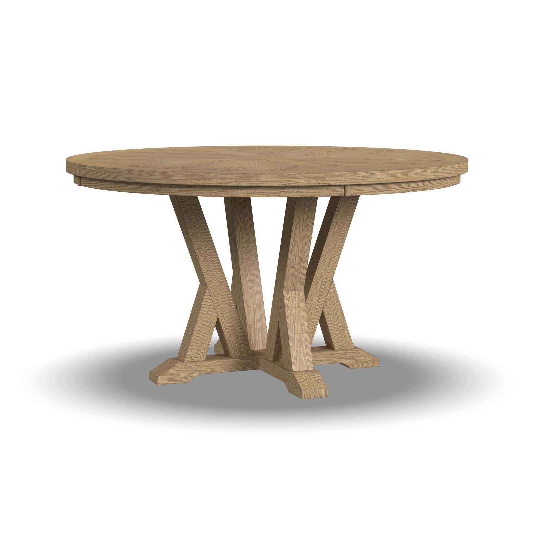 Lattice Brown Round Dining Table - Kitchen & Dining Furniture