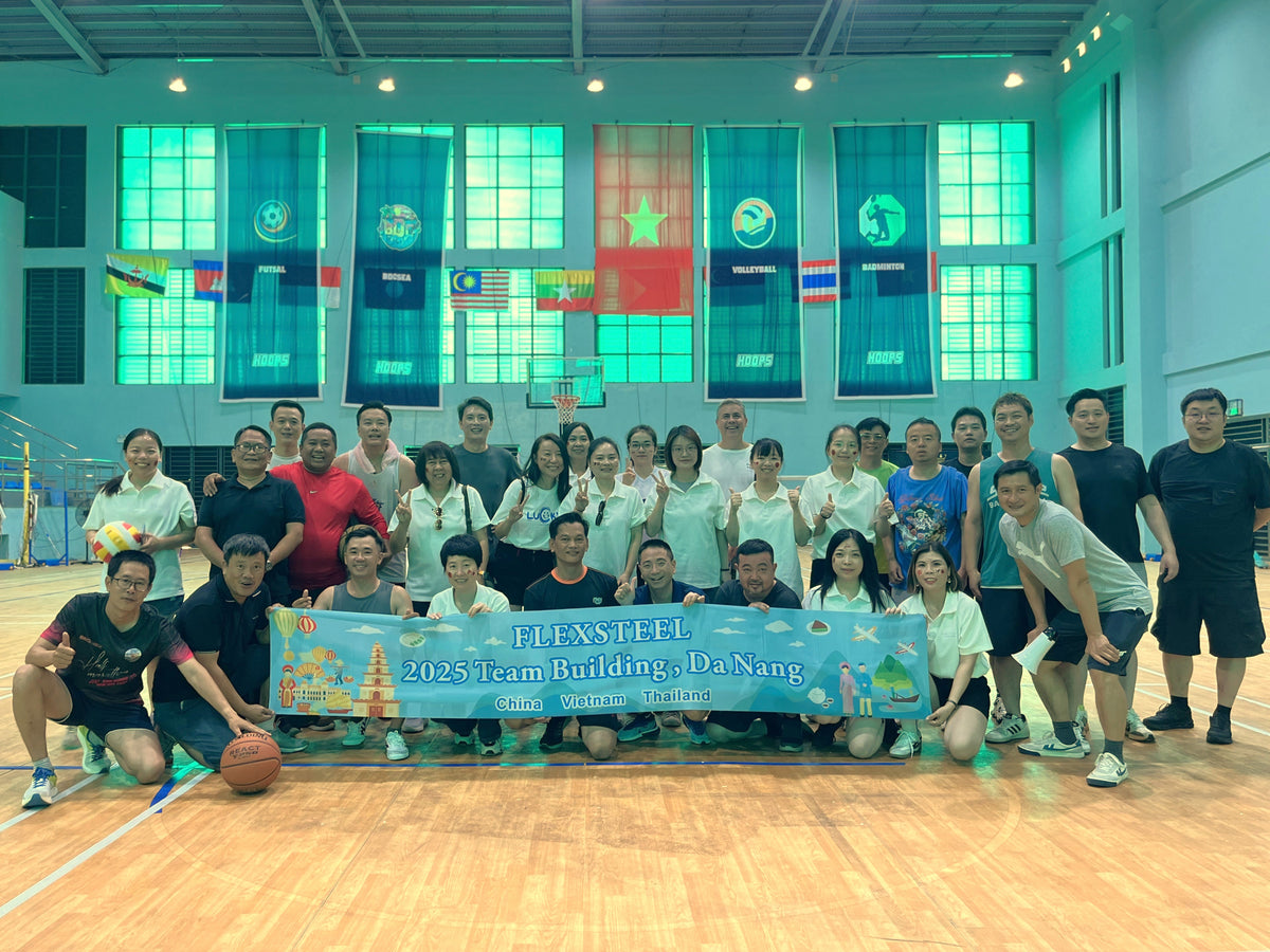 Global Flexsteel team poses for a photo after a basketball match