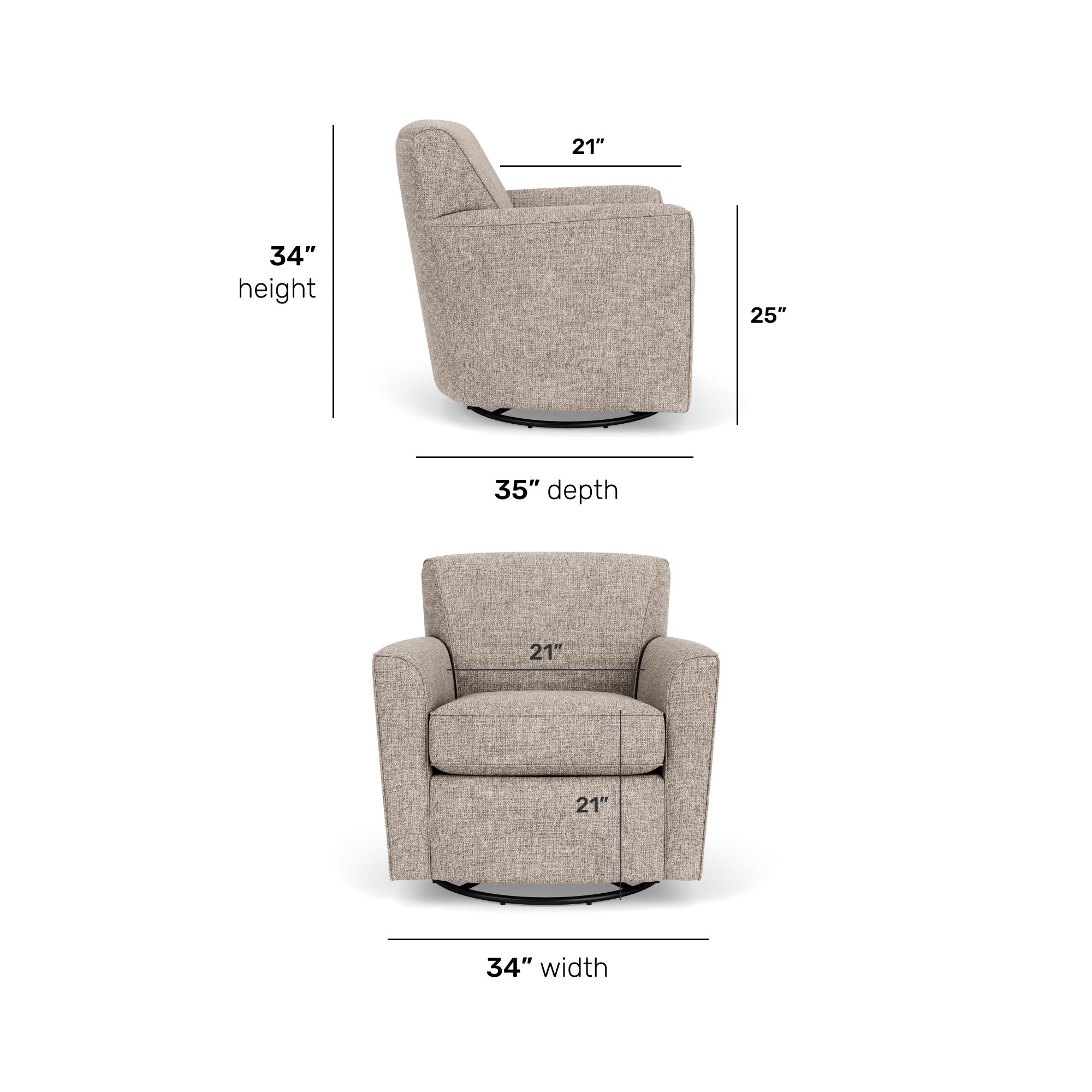 Kingman Fabric Swivel Glider