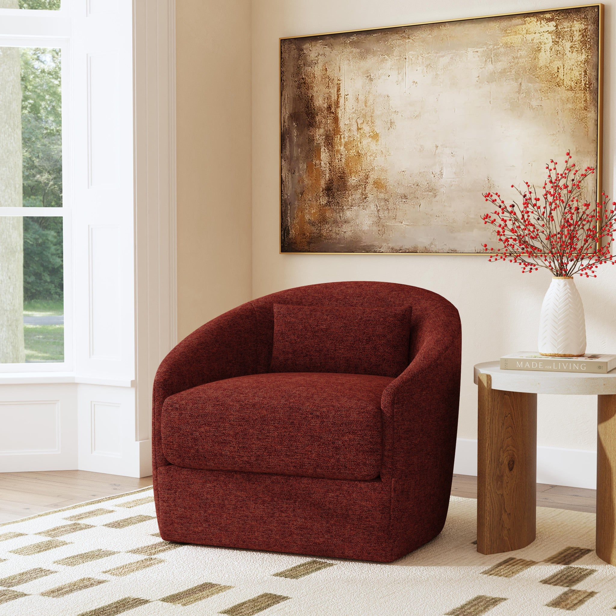 Shelly Fabric Swivel Chair