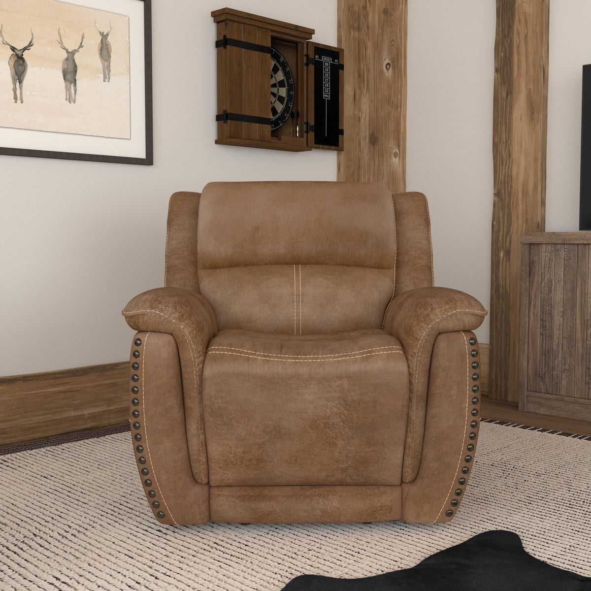 Beau Fabric Power Recliner with Power Headrest