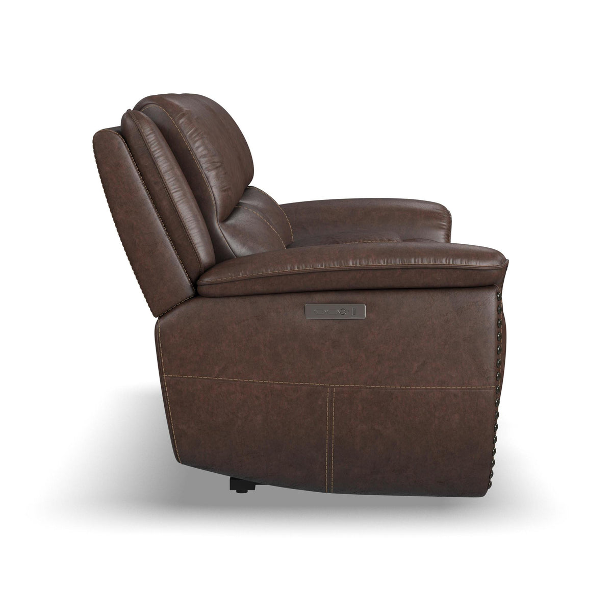 Beau Fabric Power Reclining Loveseat with Console & Power Headrests