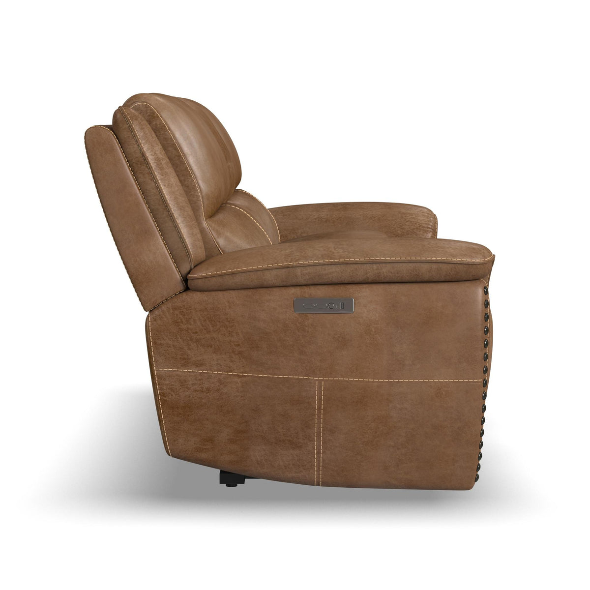 Beau Fabric Power Reclining Loveseat with Console & Power Headrests