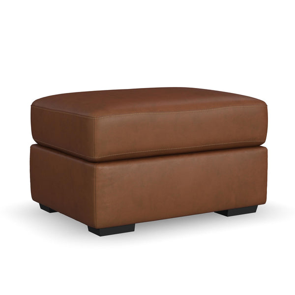 Henry Caramel Leather Ottoman