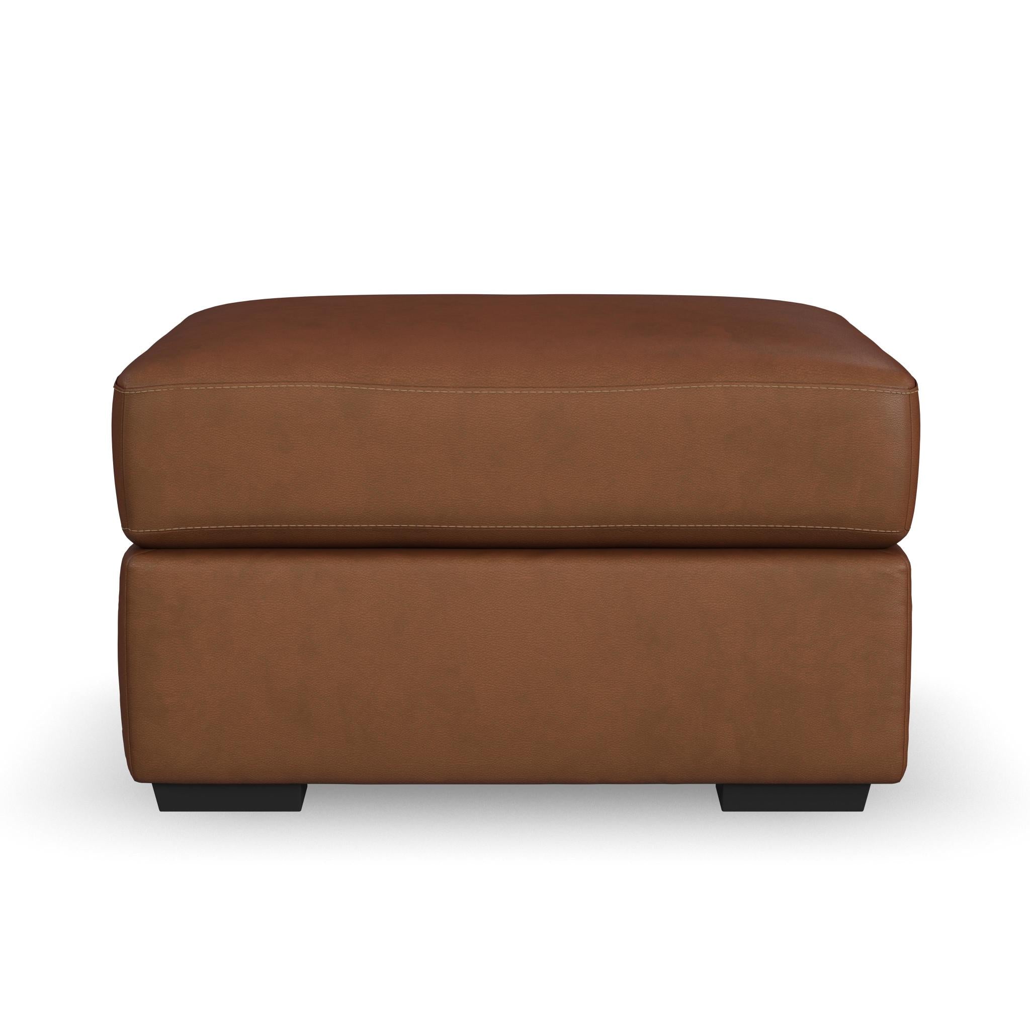 Henry Caramel Leather Ottoman