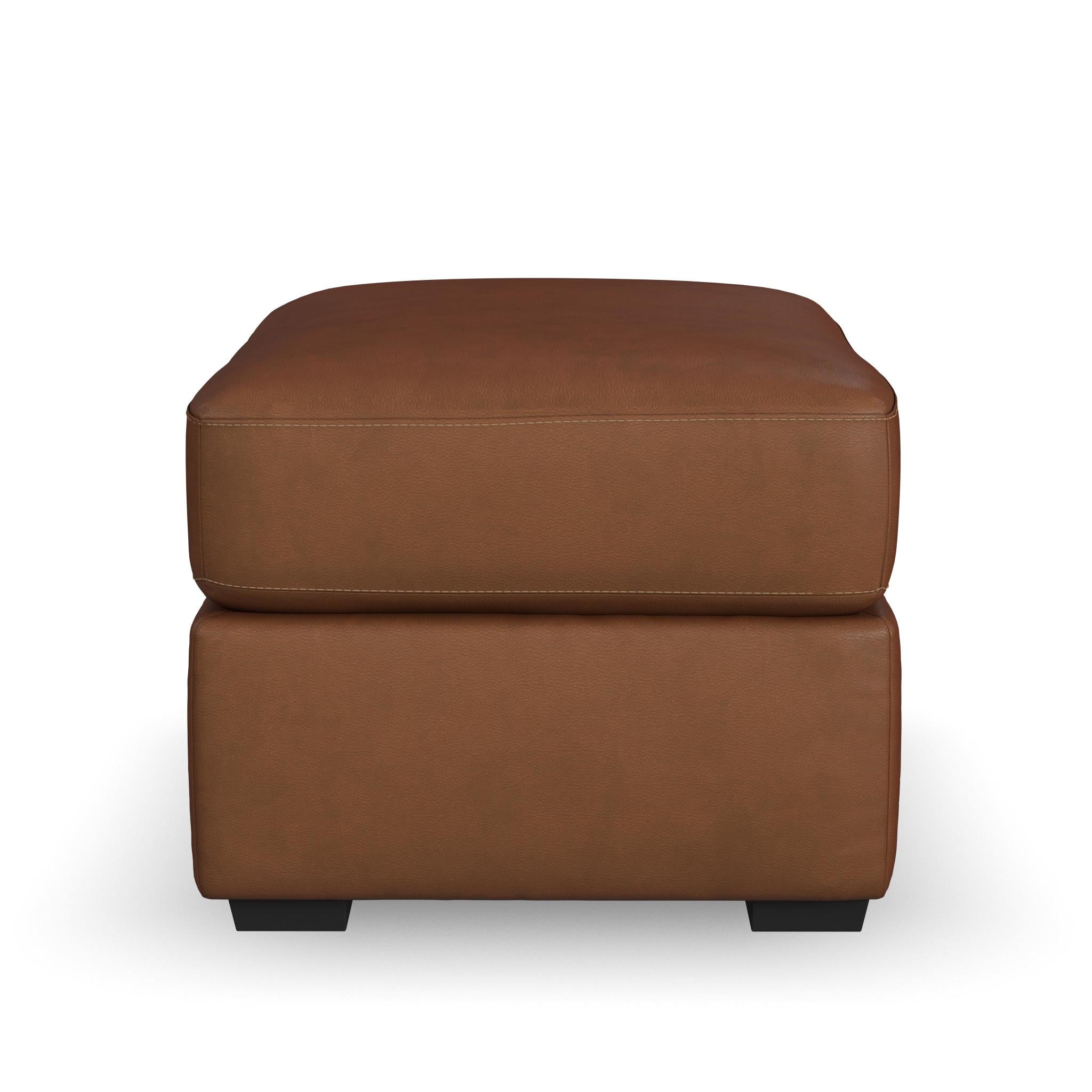 Henry Caramel Leather Ottoman