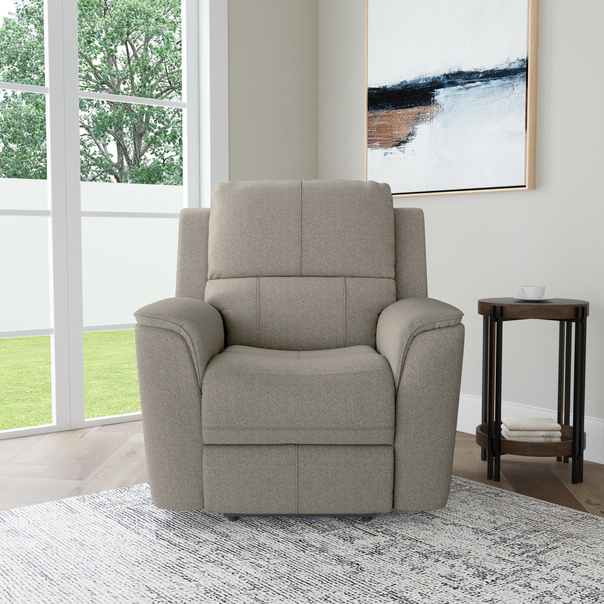 Henry Fabric Power Recliner with Power Headrest & Lumbar