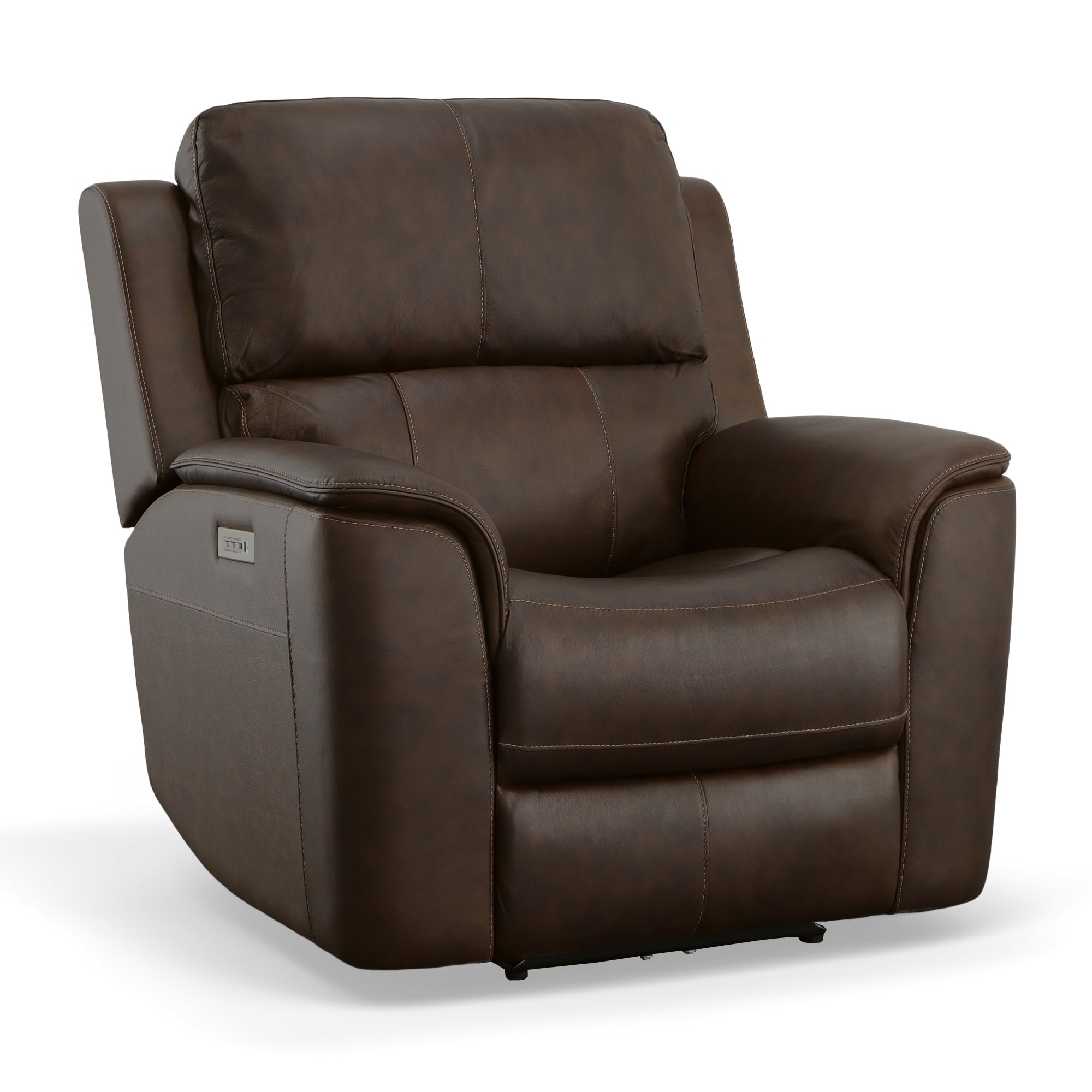 Henry Leather Power Recliner with Power Headrest & Lumbar