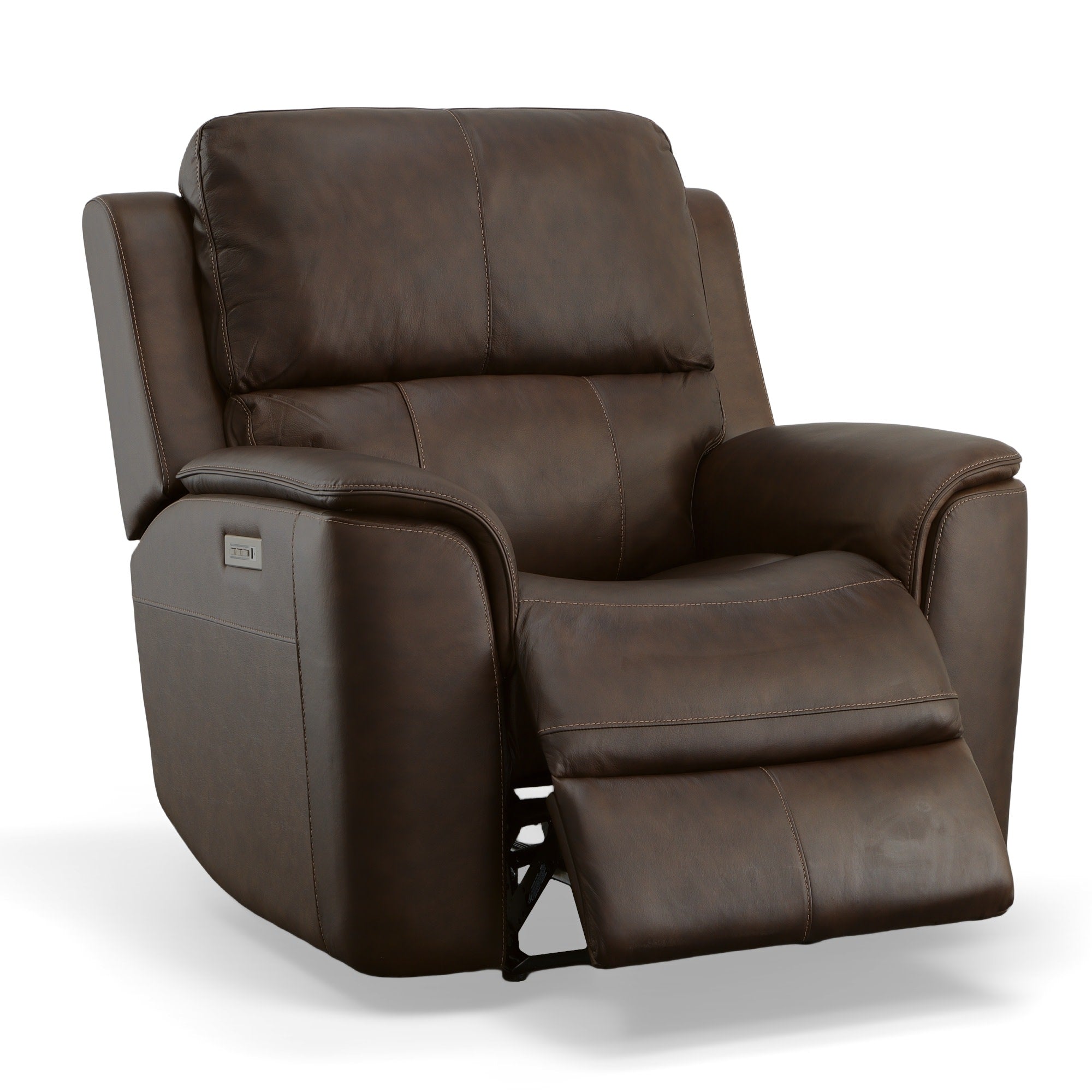 Henry Leather Power Recliner with Power Headrest & Lumbar