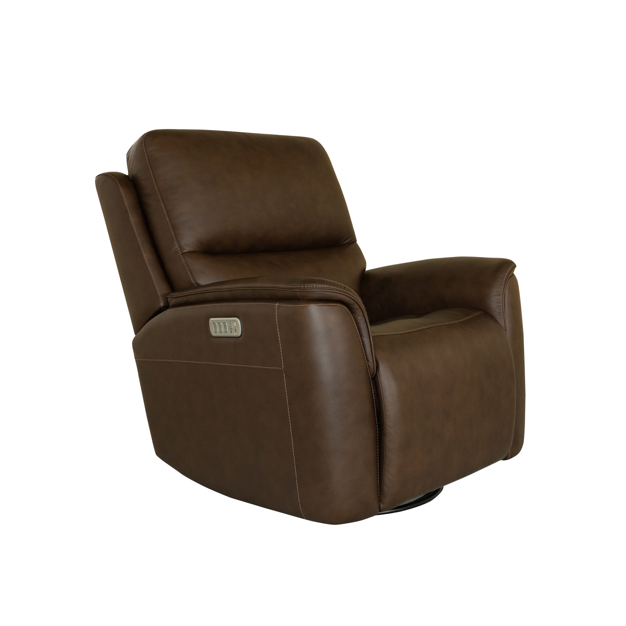 Henry Leather Power Swivel Gliding Recliner with Power Headrest, Lumbar, Heat & Massage