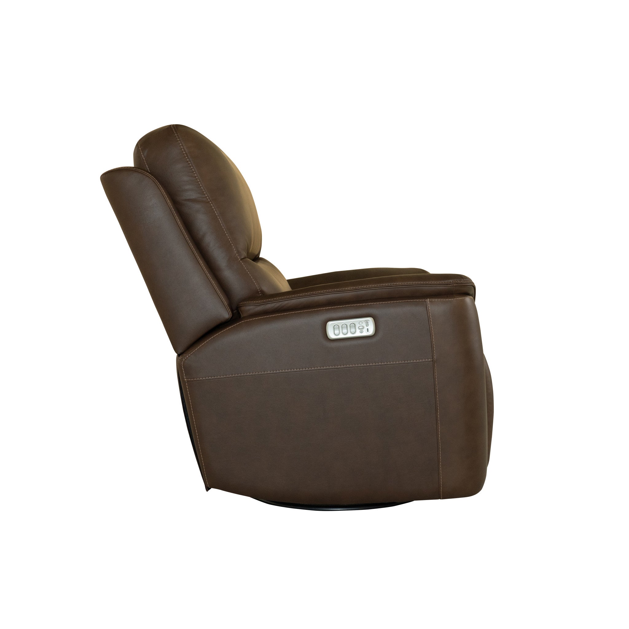 Henry Leather Power Swivel Gliding Recliner with Power Headrest, Lumbar, Heat & Massage