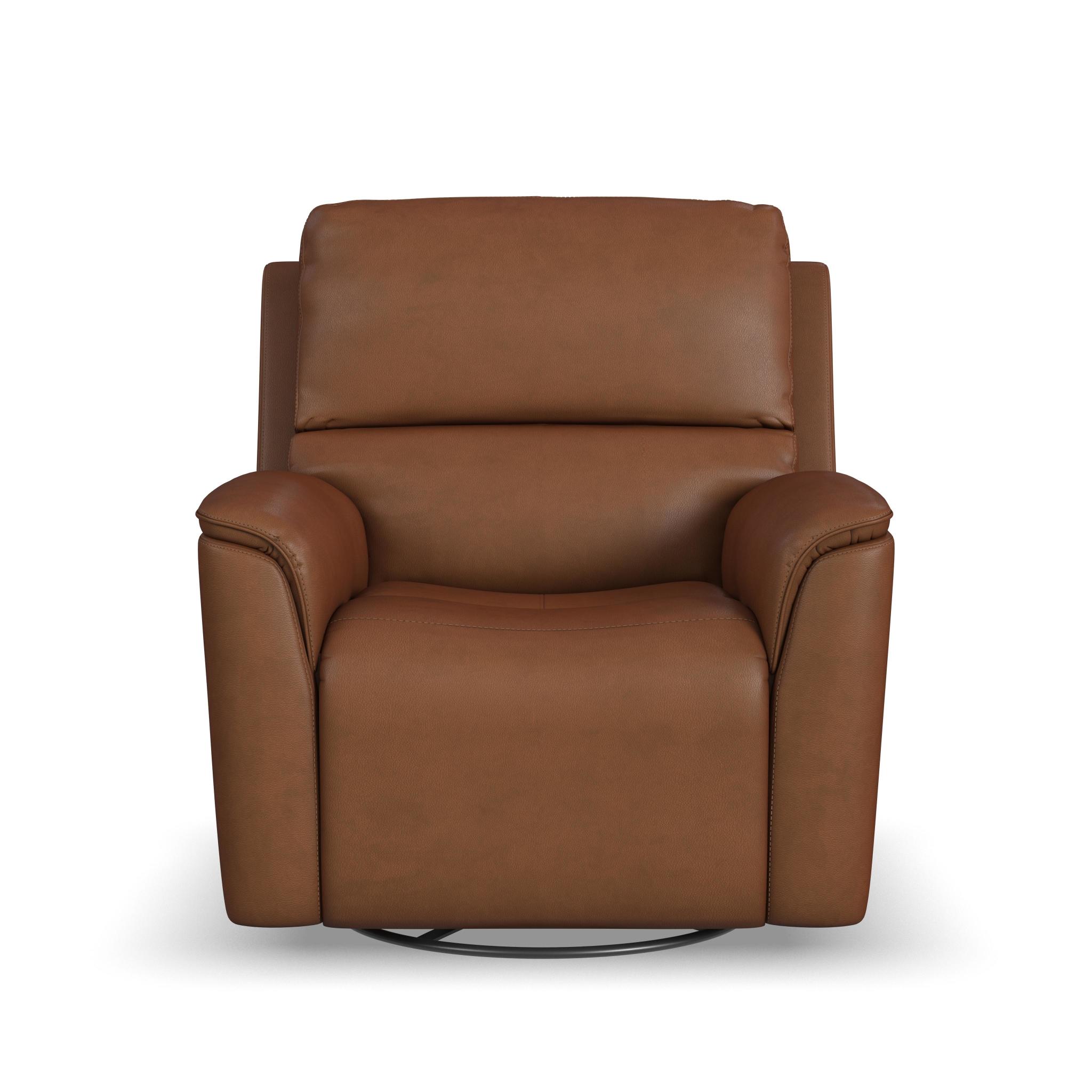 Henry Leather Power Swivel Gliding Recliner with Power Headrest, Lumbar, Heat & Massage