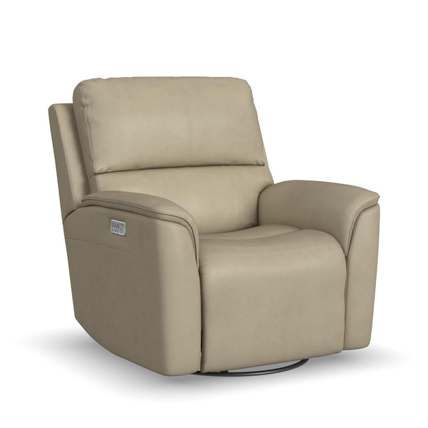 Henry Leather Power Swivel Gliding Recliner with Power Headrest, Lumbar, Heat & Massage