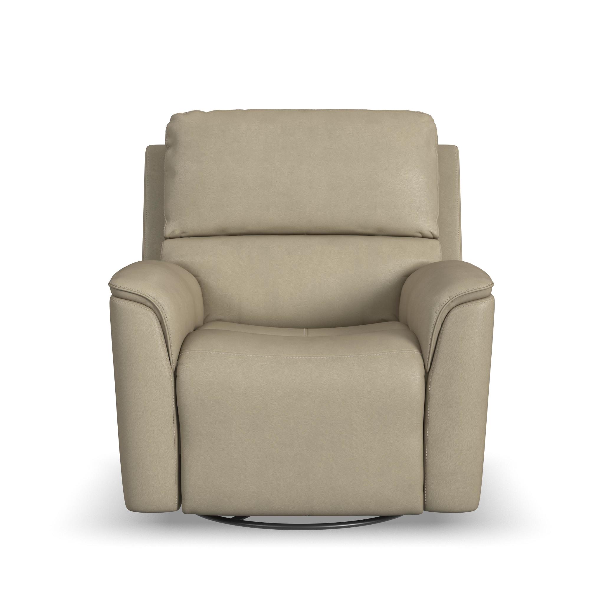 Henry Leather Power Swivel Gliding Recliner with Power Headrest, Lumbar, Heat & Massage