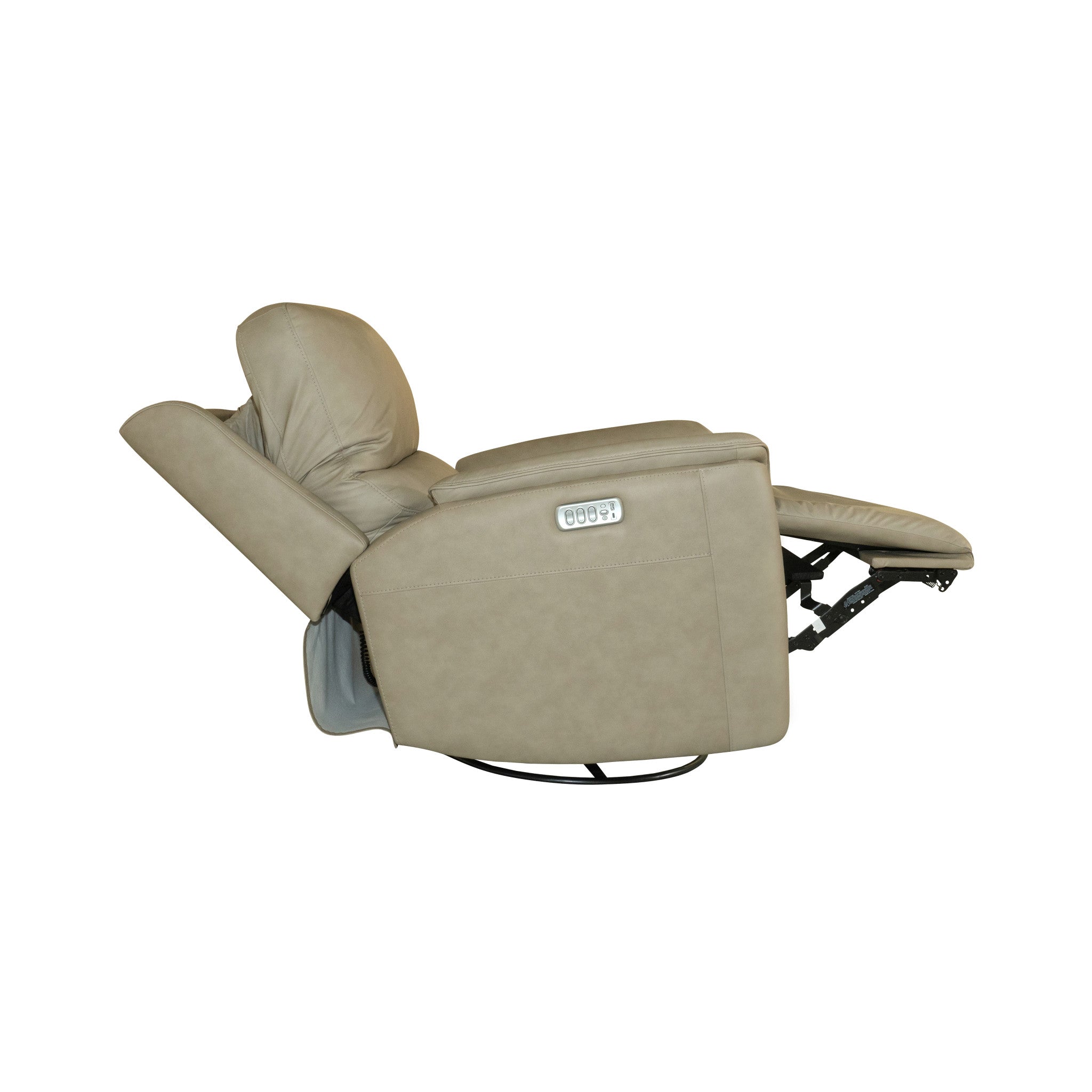 Henry Leather Power Swivel Gliding Recliner with Power Headrest, Lumbar, Heat & Massage