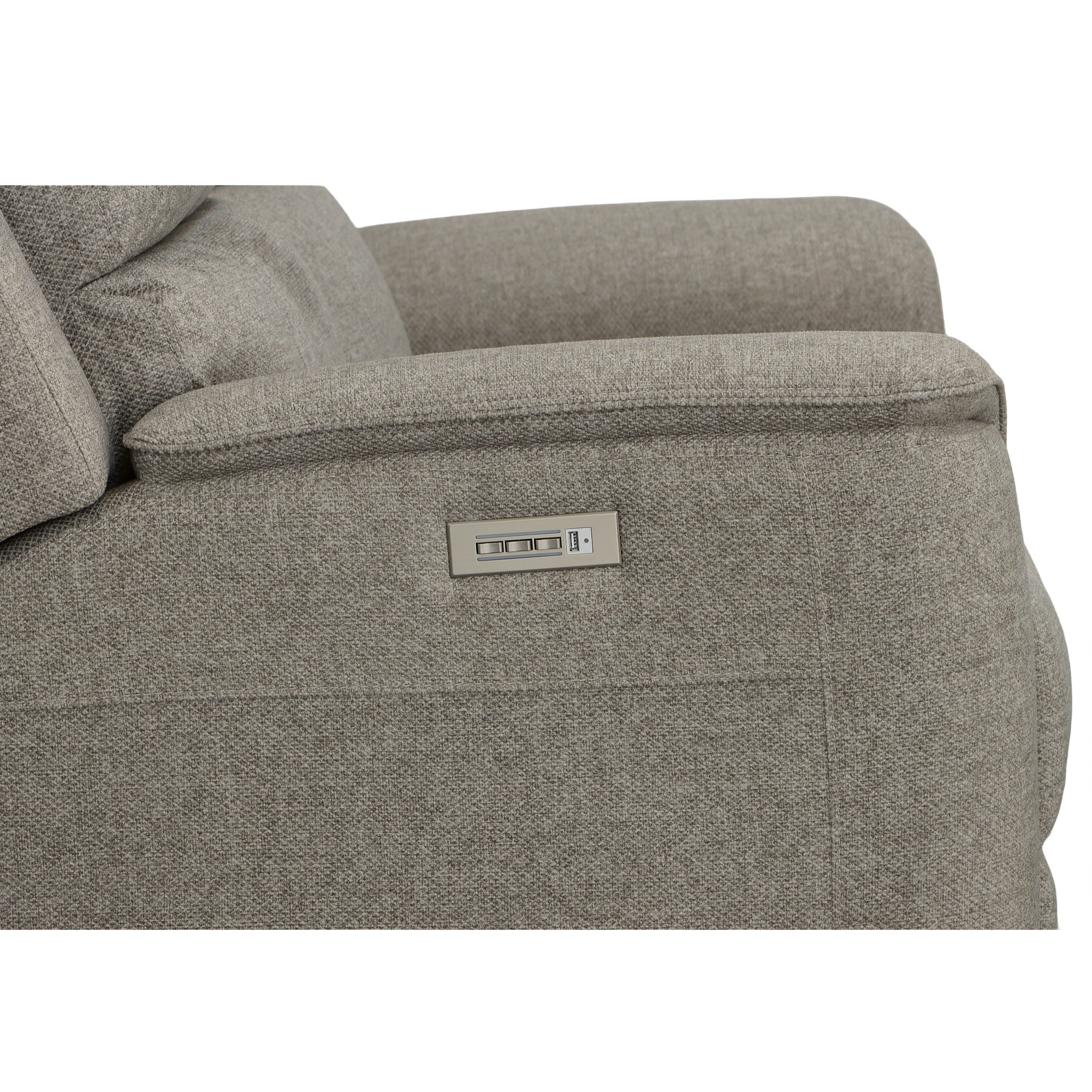 Henry Fabric Power Reclining Loveseat with Power Headrests & Lumbar