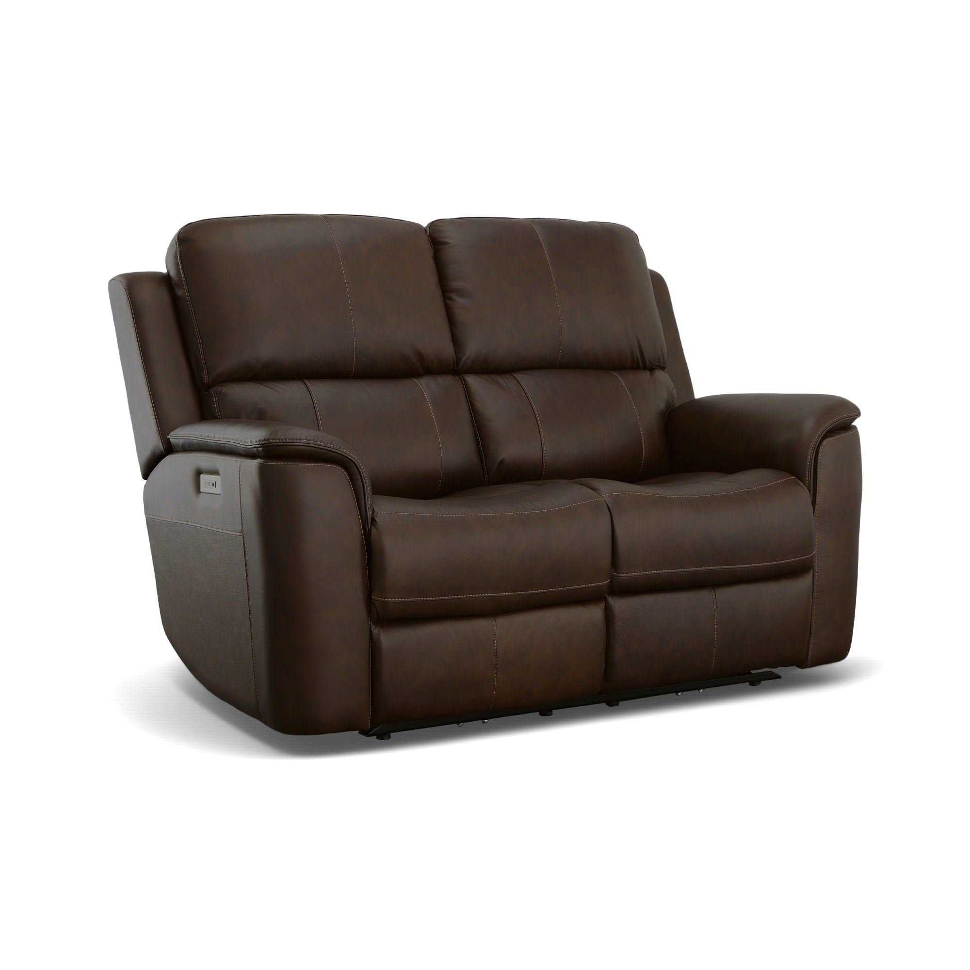 Henry Leather Power Reclining Loveseat with Power Headrests & Lumbar