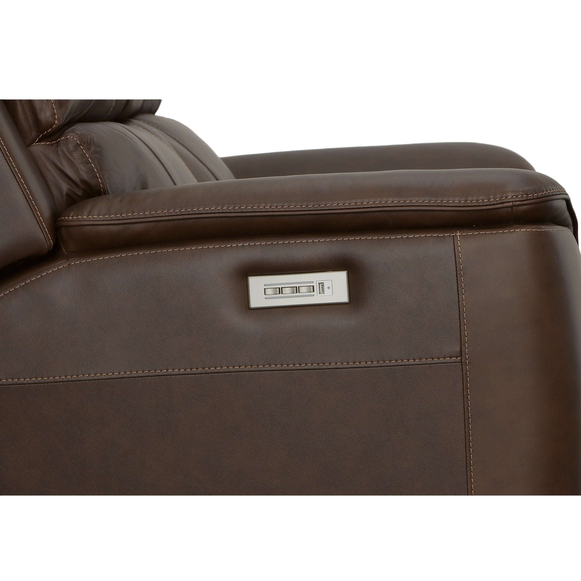 Henry Leather Power Reclining Loveseat with Power Headrests & Lumbar
