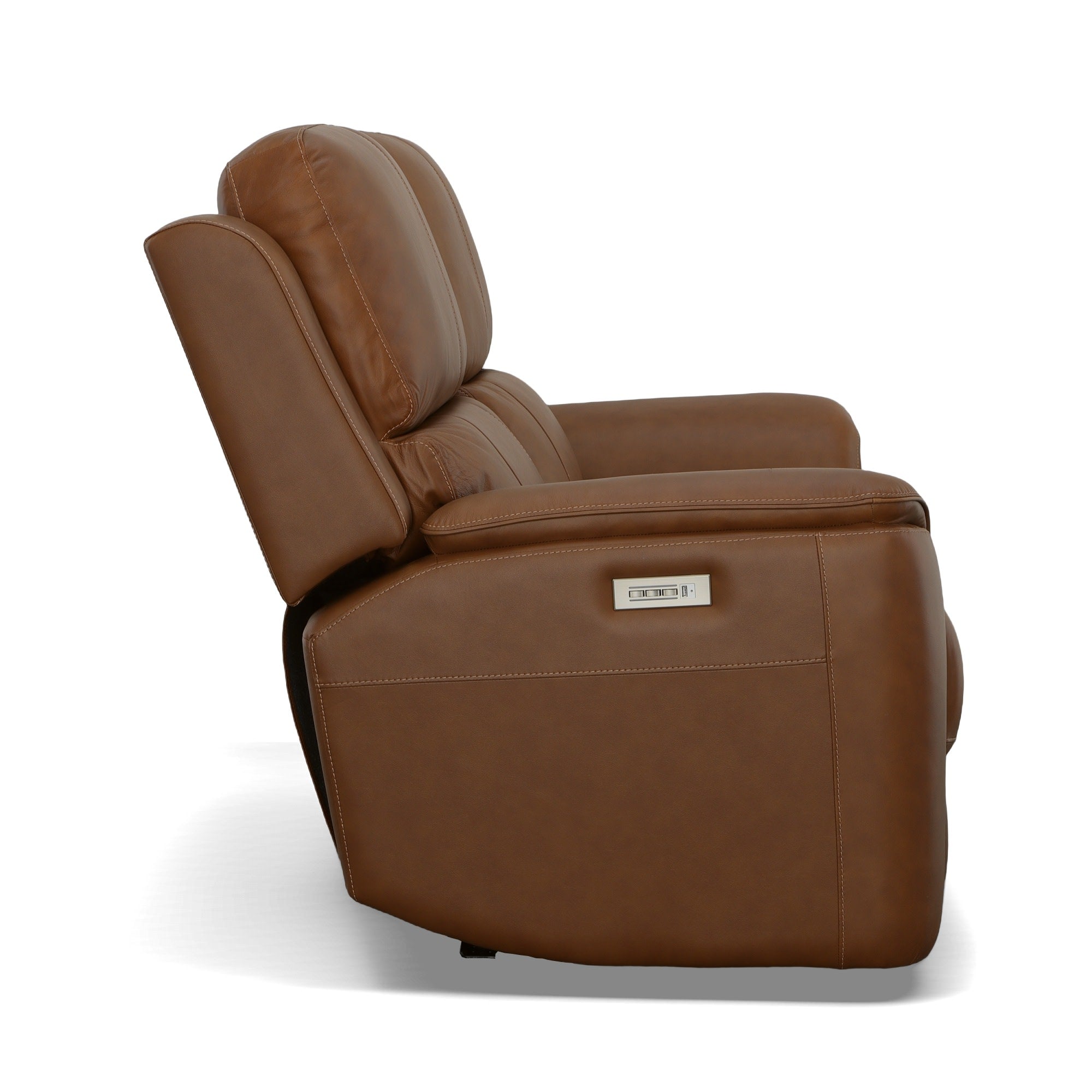 Henry Leather Power Reclining Loveseat with Power Headrests & Lumbar