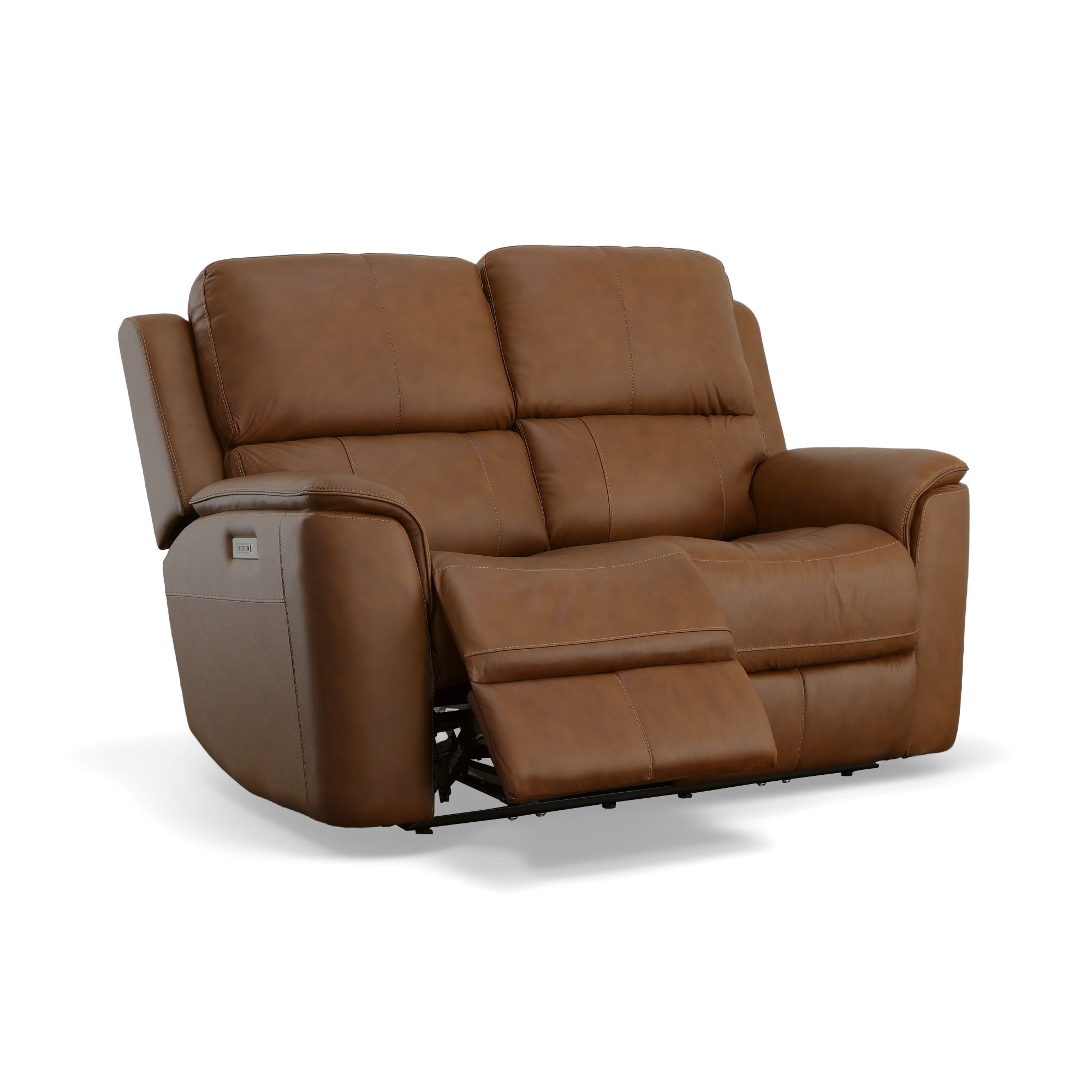 Henry Leather Power Reclining Loveseat with Power Headrests & Lumbar