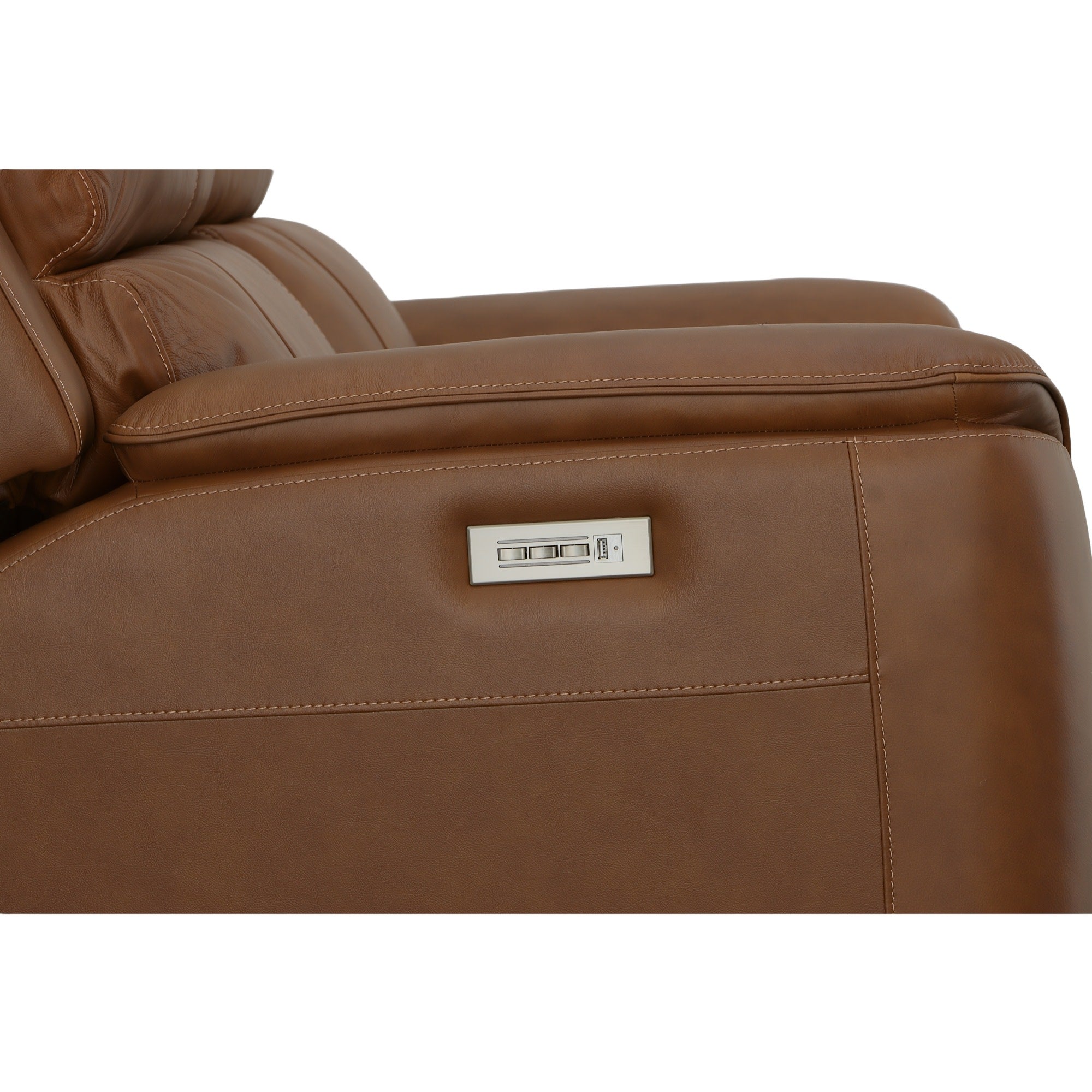 Henry Leather Power Reclining Loveseat with Power Headrests & Lumbar