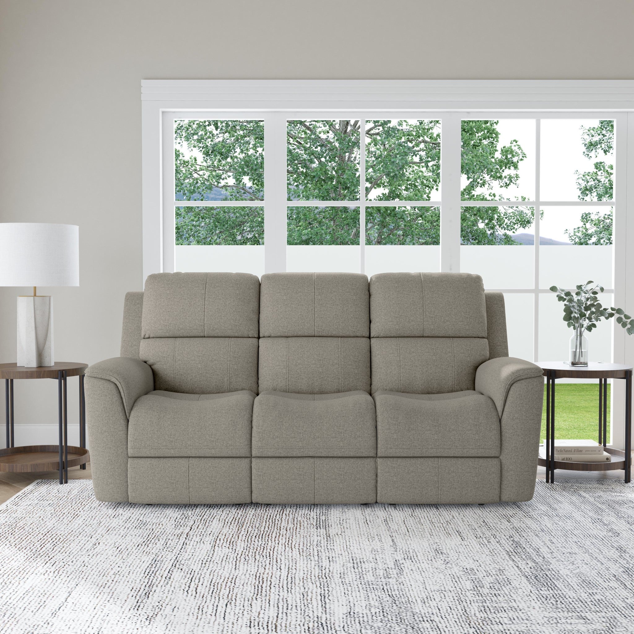 Henry Fabric Power Reclining Sofa with Power Headrests & Lumbar