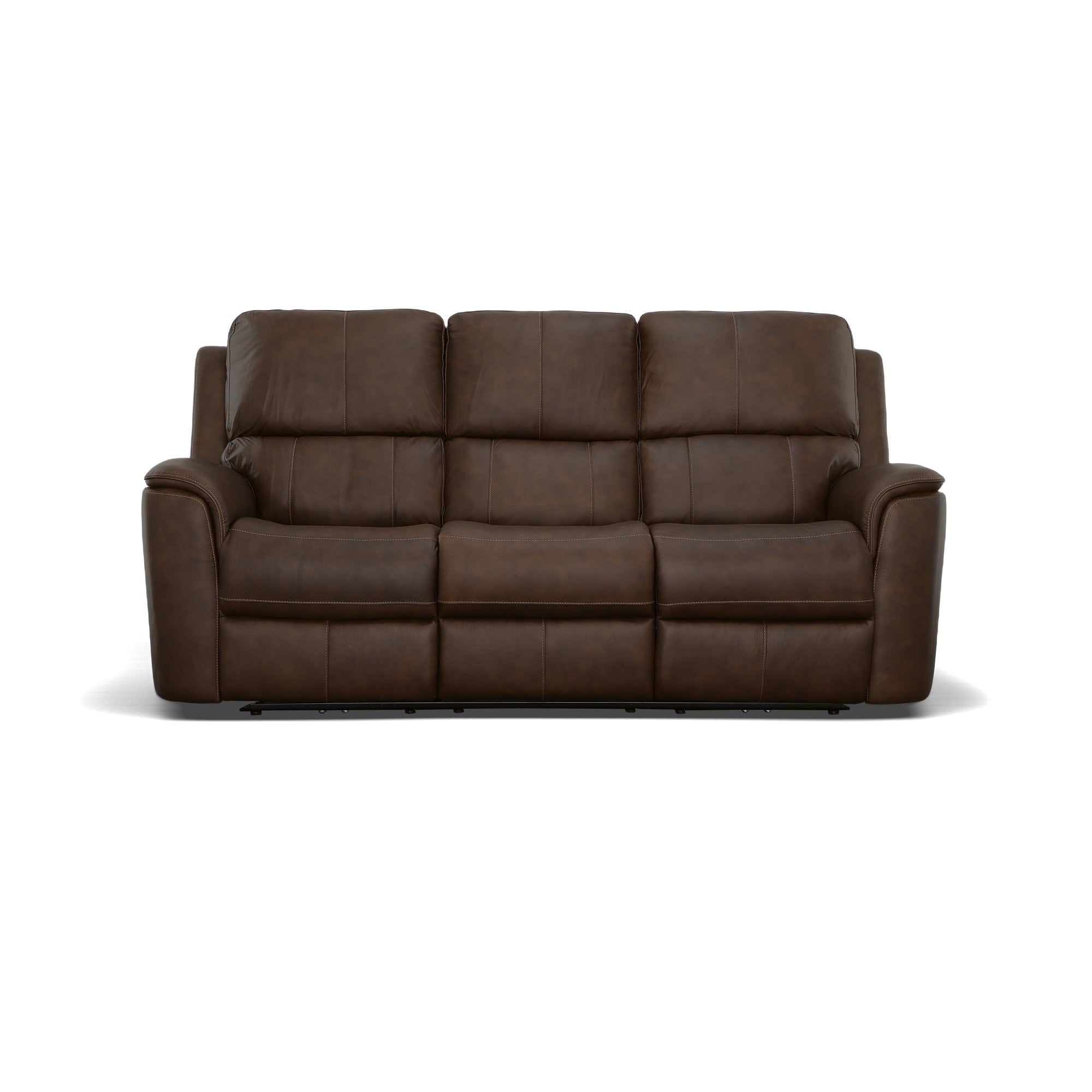 Henry Burnt Umber Leather Power Reclining Sofa with Power