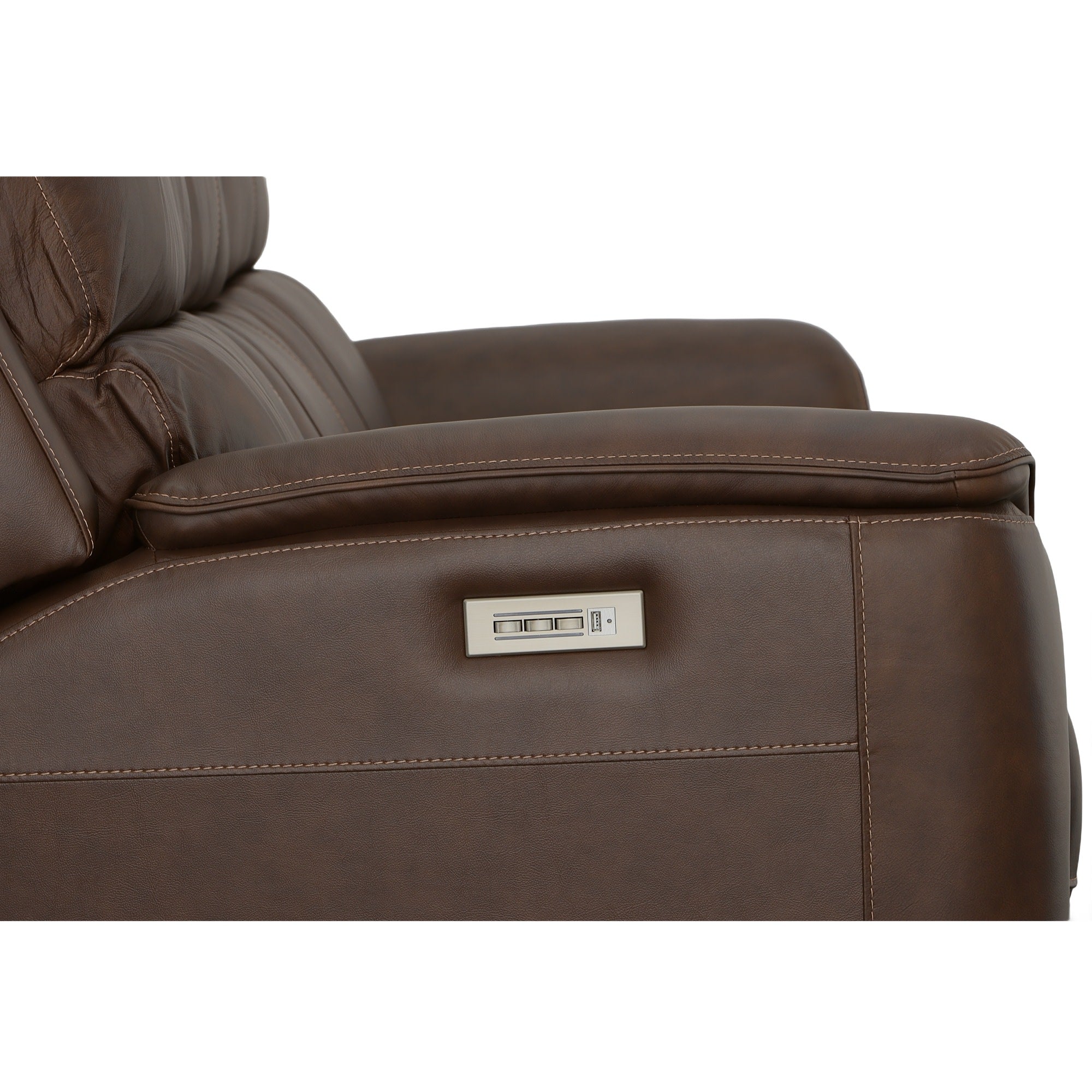 Henry Leather Power Reclining Sofa with Power Headrests & Lumbar