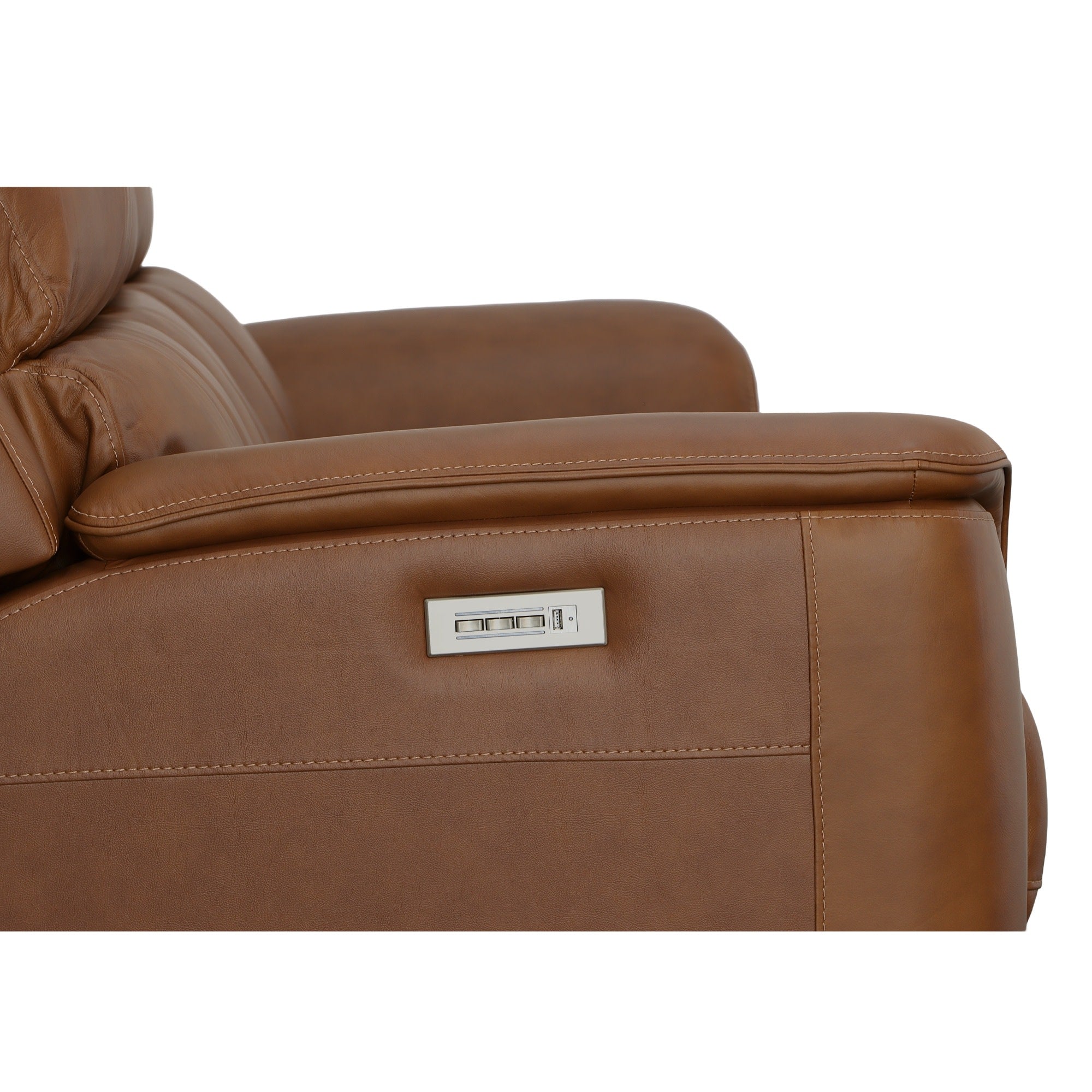 Henry Leather Power Reclining Sofa with Power Headrests & Lumbar